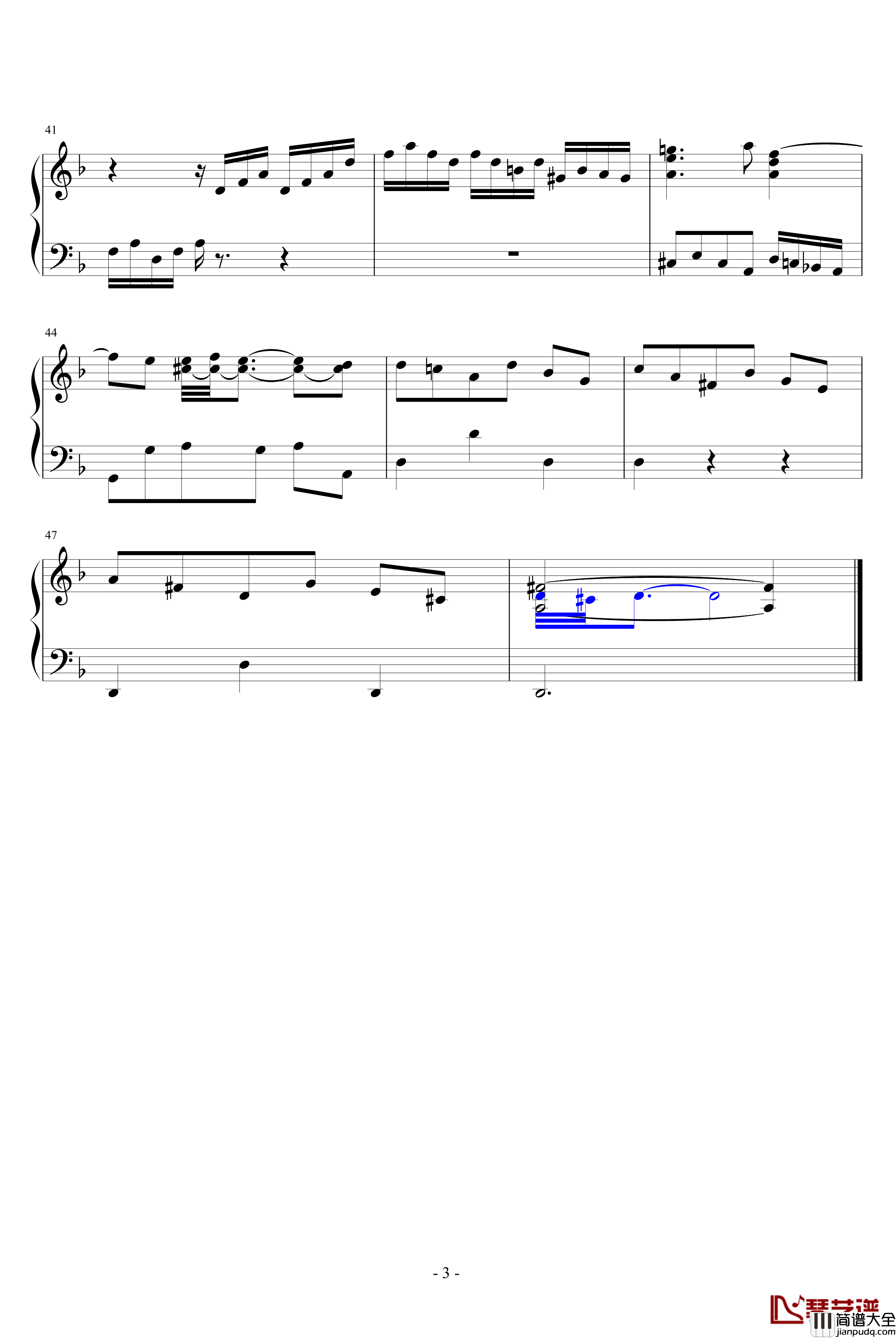 d小调小前奏曲钢琴谱_巴赫_P.E.Bach