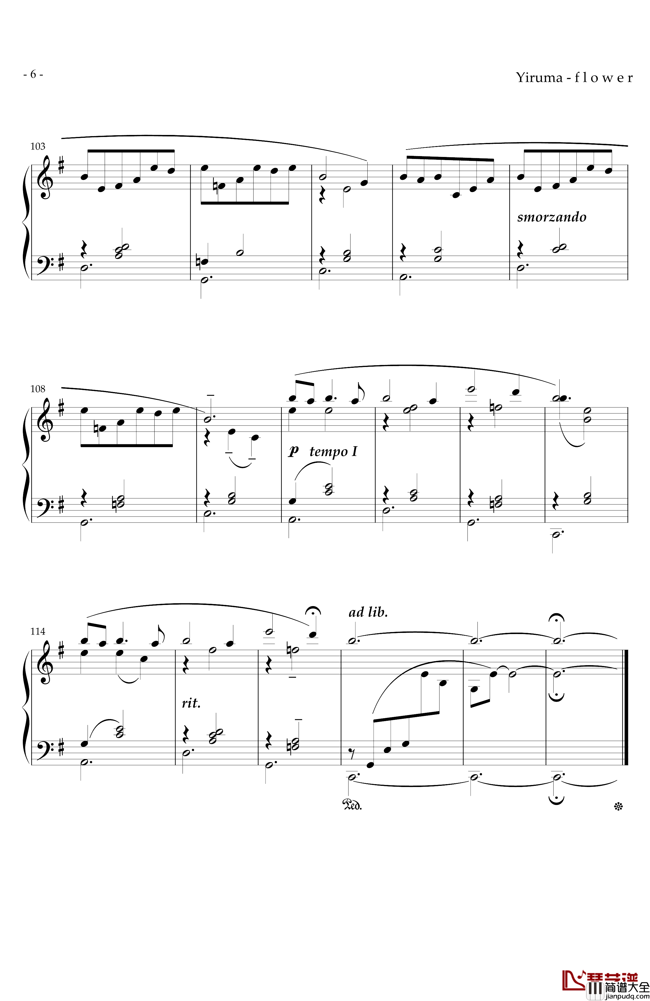 flower钢琴谱_Yiruma
