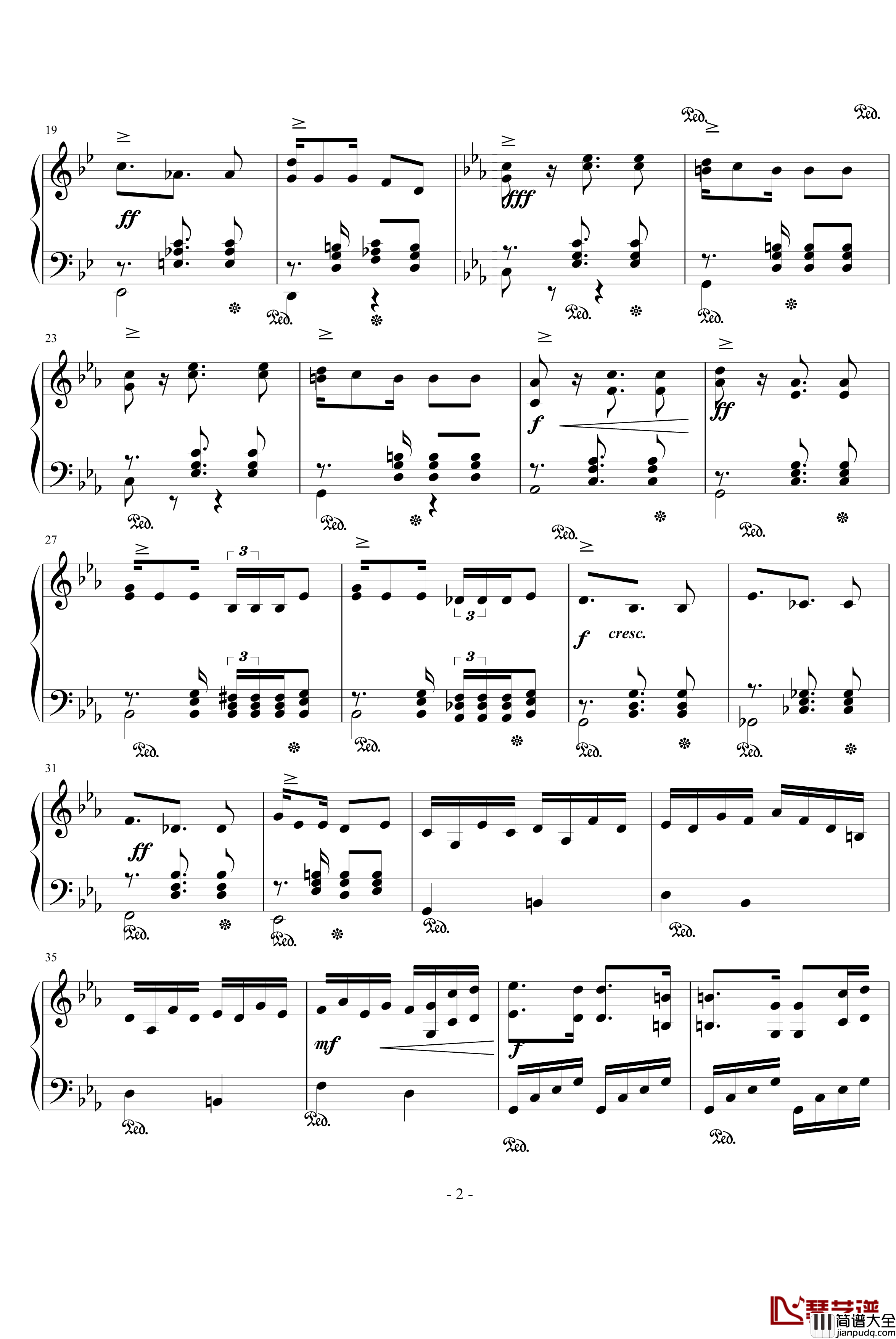 自由舞曲钢琴谱_prince664592