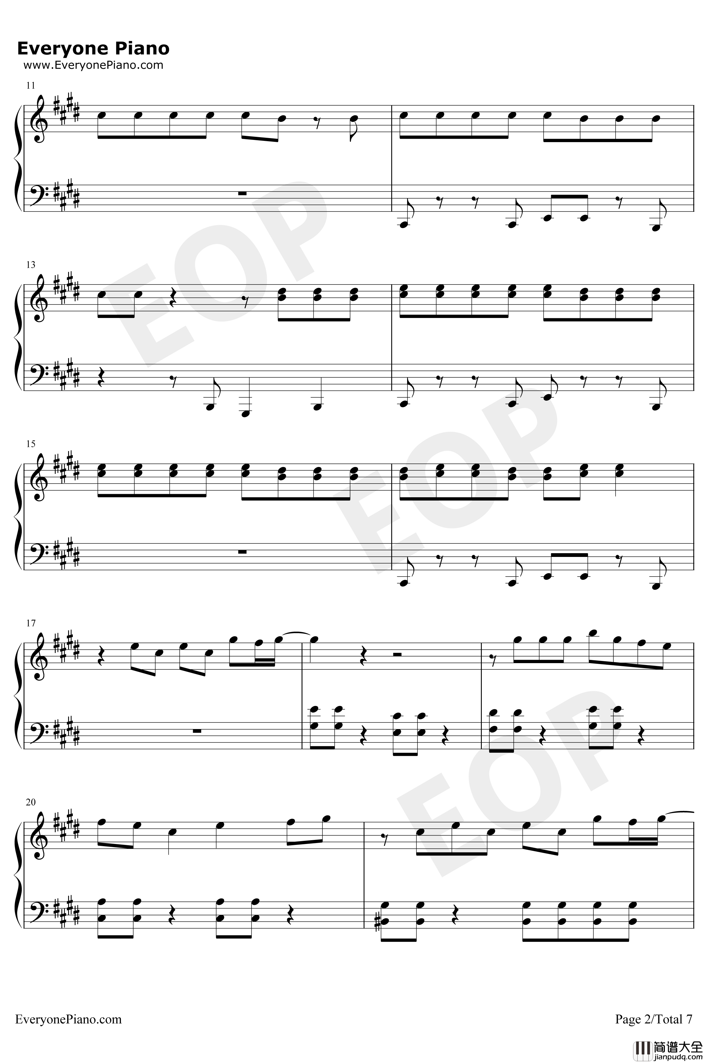 Sucker钢琴谱_JonasBrothers