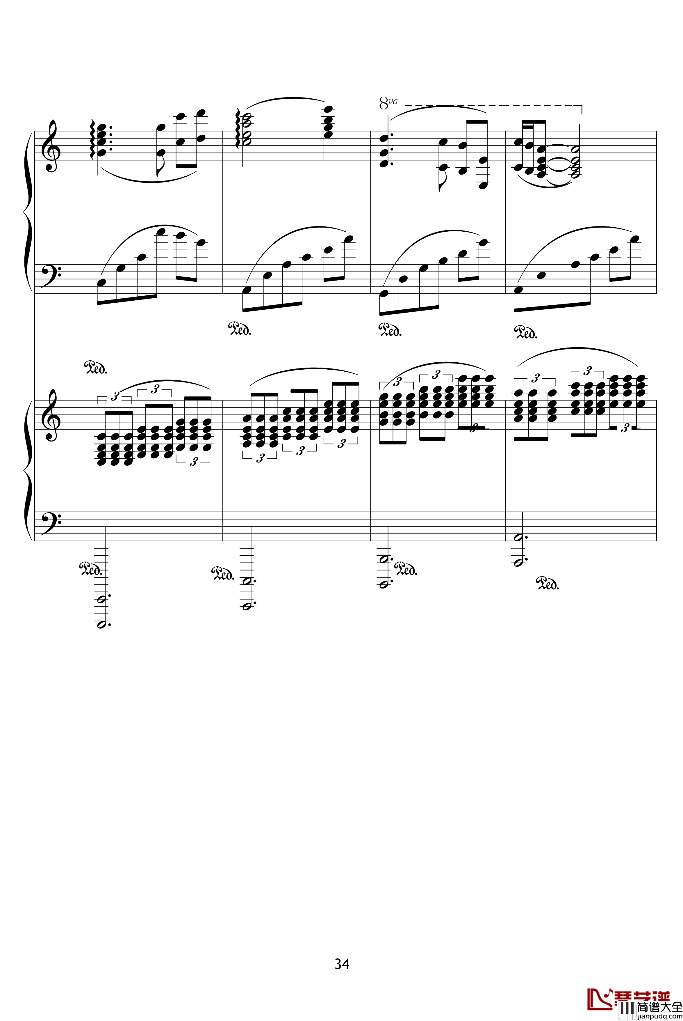 X战记插曲钢琴谱_宿命_双钢琴版_影视