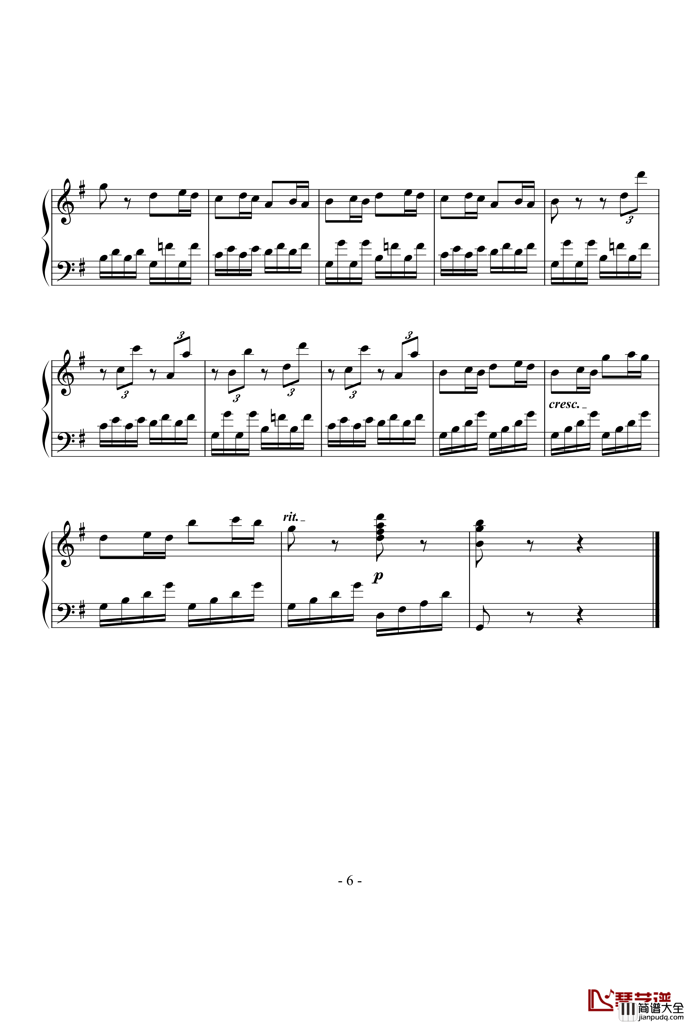 第25奏鸣曲第三乐章钢琴谱_贝多芬_beethoven
