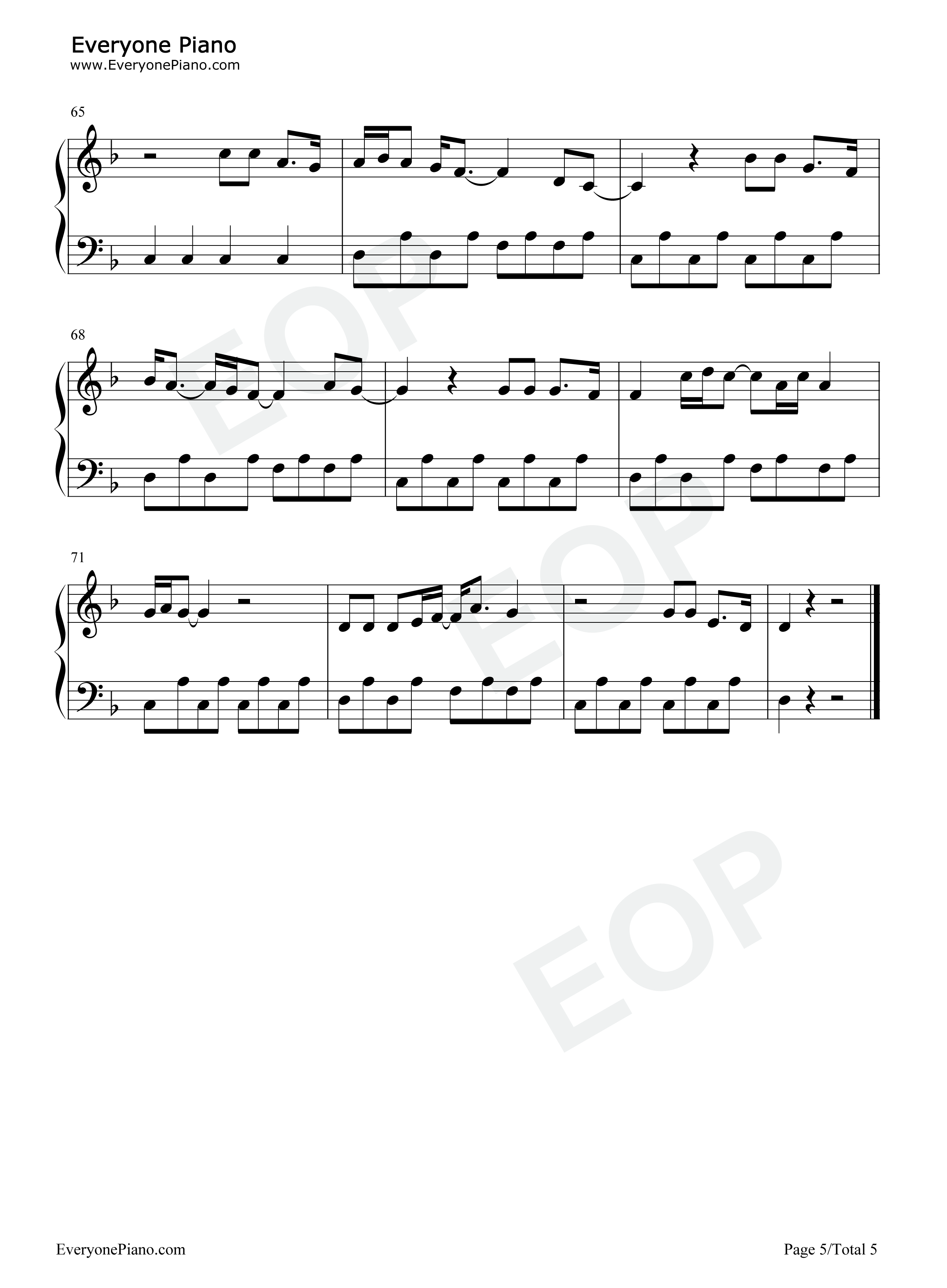 Back_to_You钢琴谱_Lost_Frequencies_Elley_Duhe_X_Ambassadors