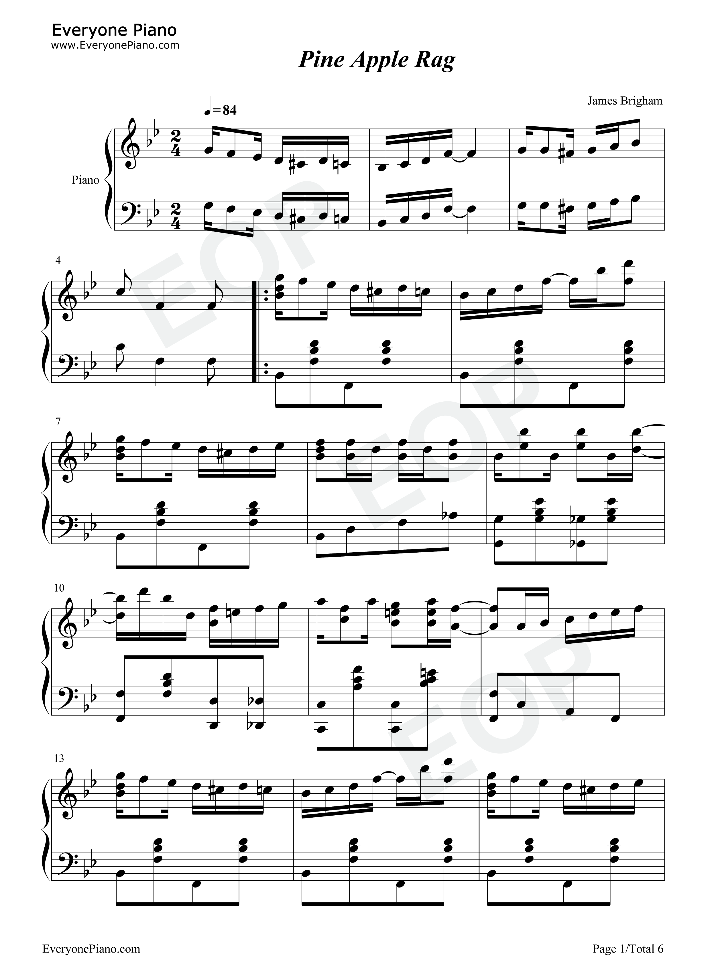 Pine_Apple_Rag钢琴谱_Scott_Joplin
