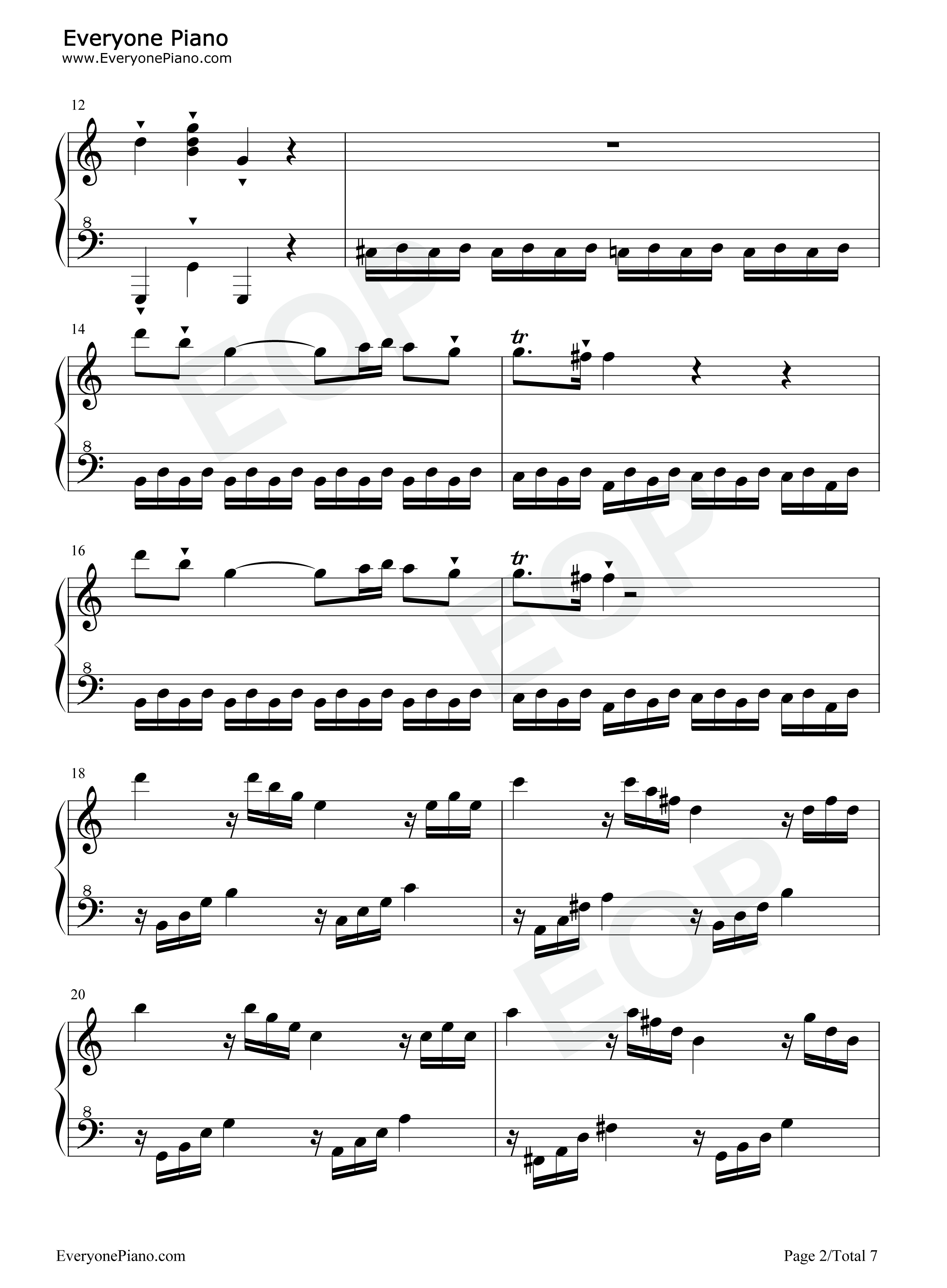 C大调奏鸣曲钢琴谱_莫扎特