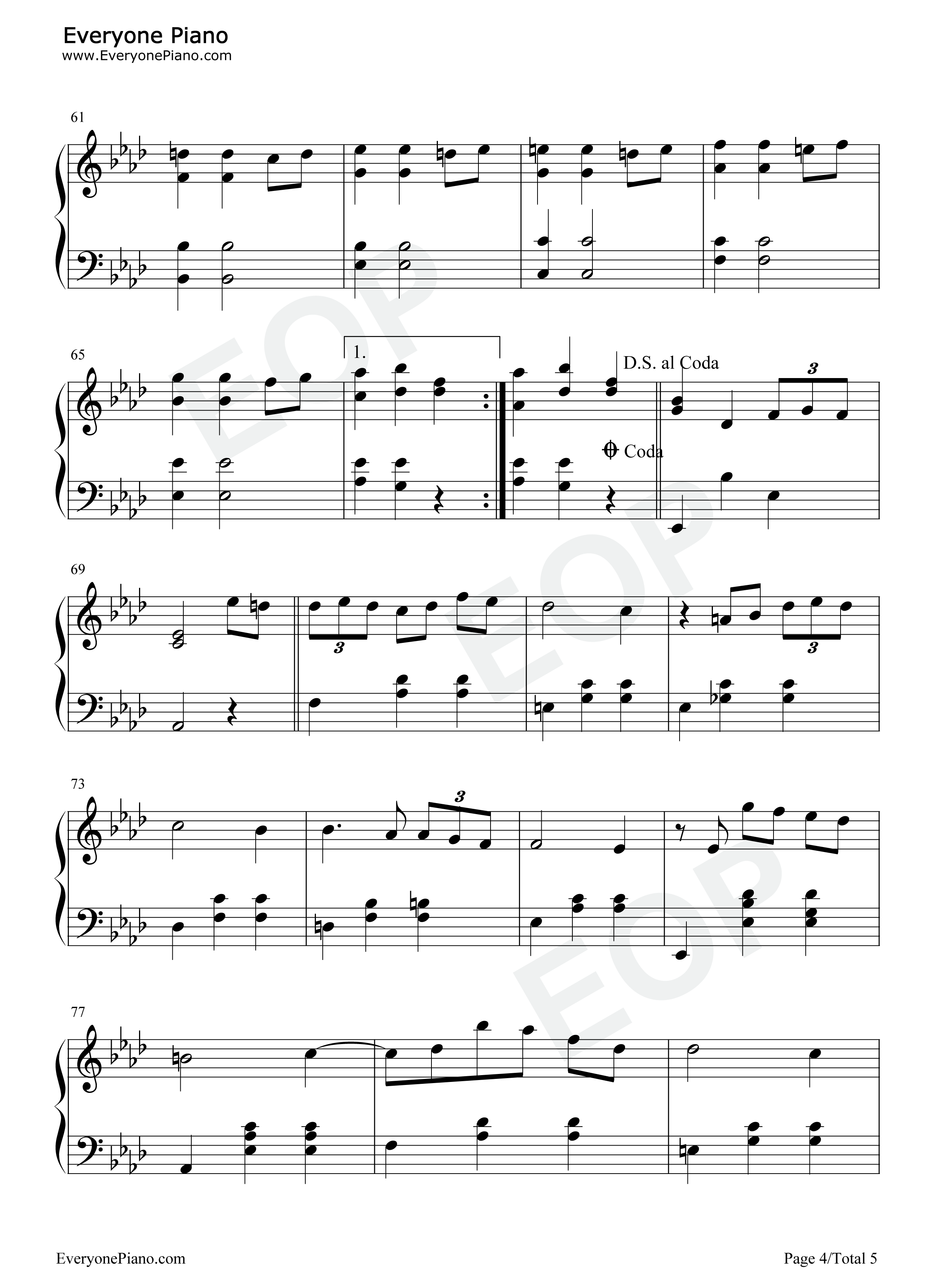 离别曲钢琴谱_理查德·克莱德曼