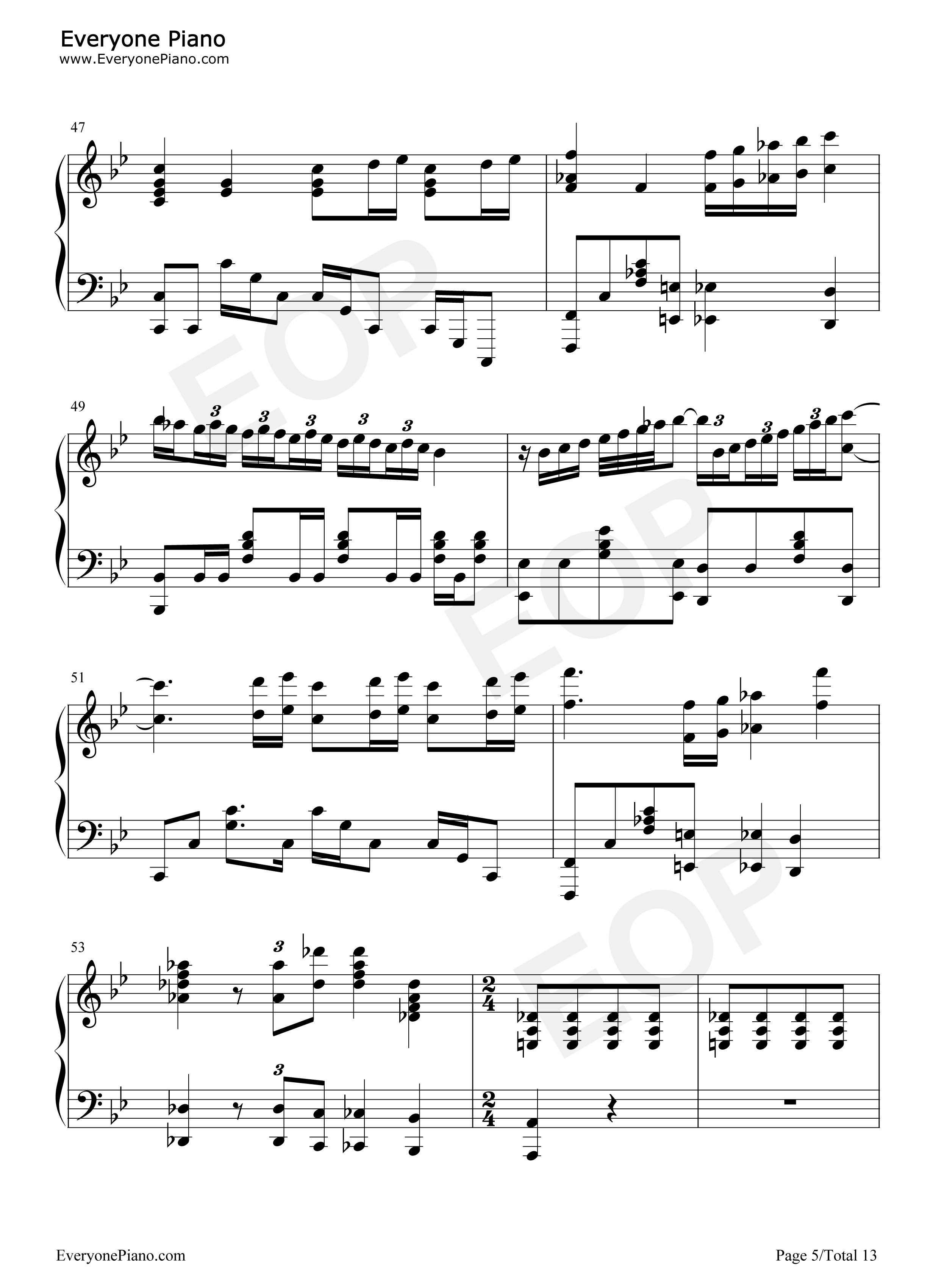 波西米亚狂想曲钢琴谱_皇后乐队_Queen