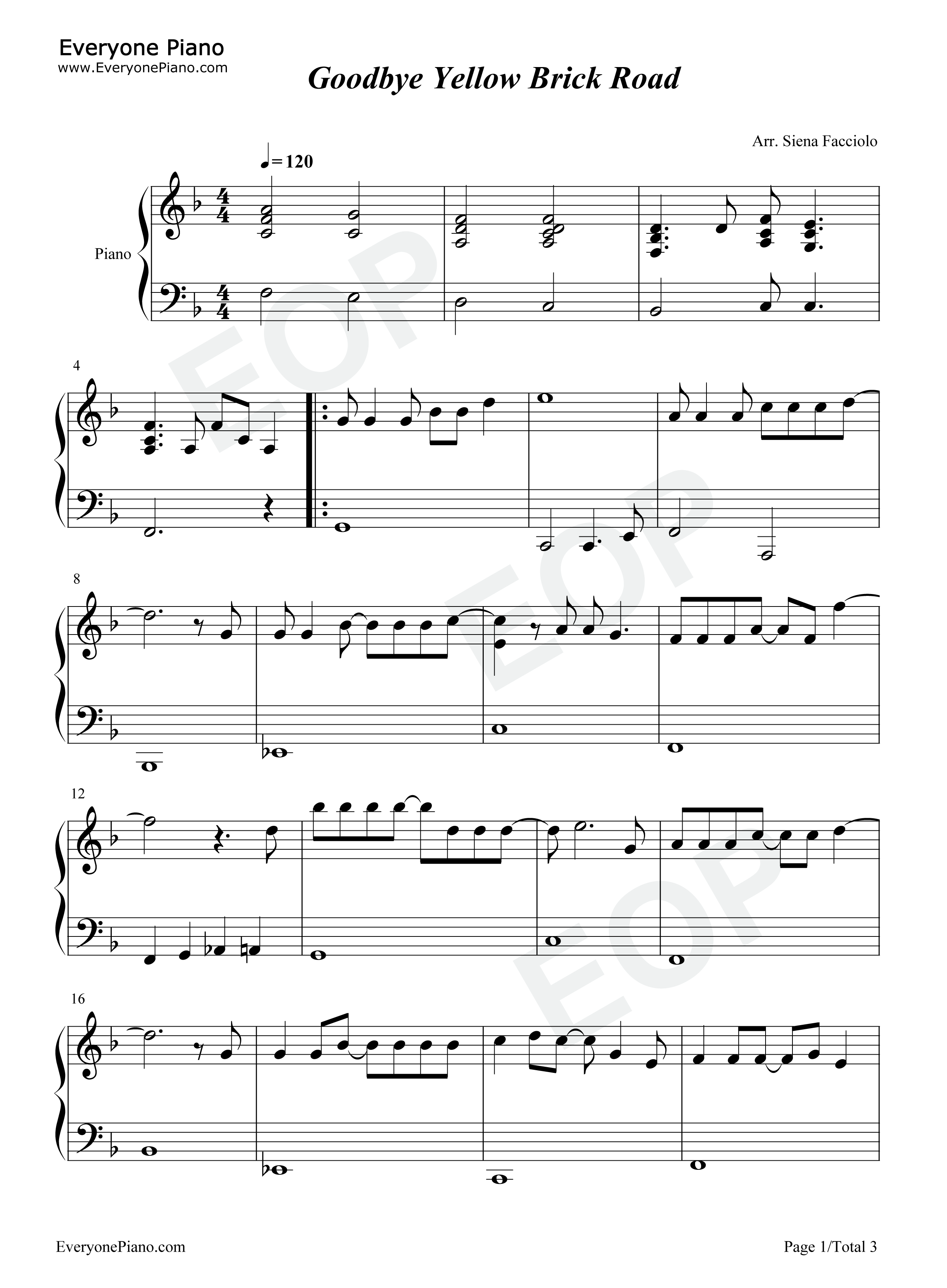 Goodbye_Yellow_Brick_Road钢琴谱_Elton_John