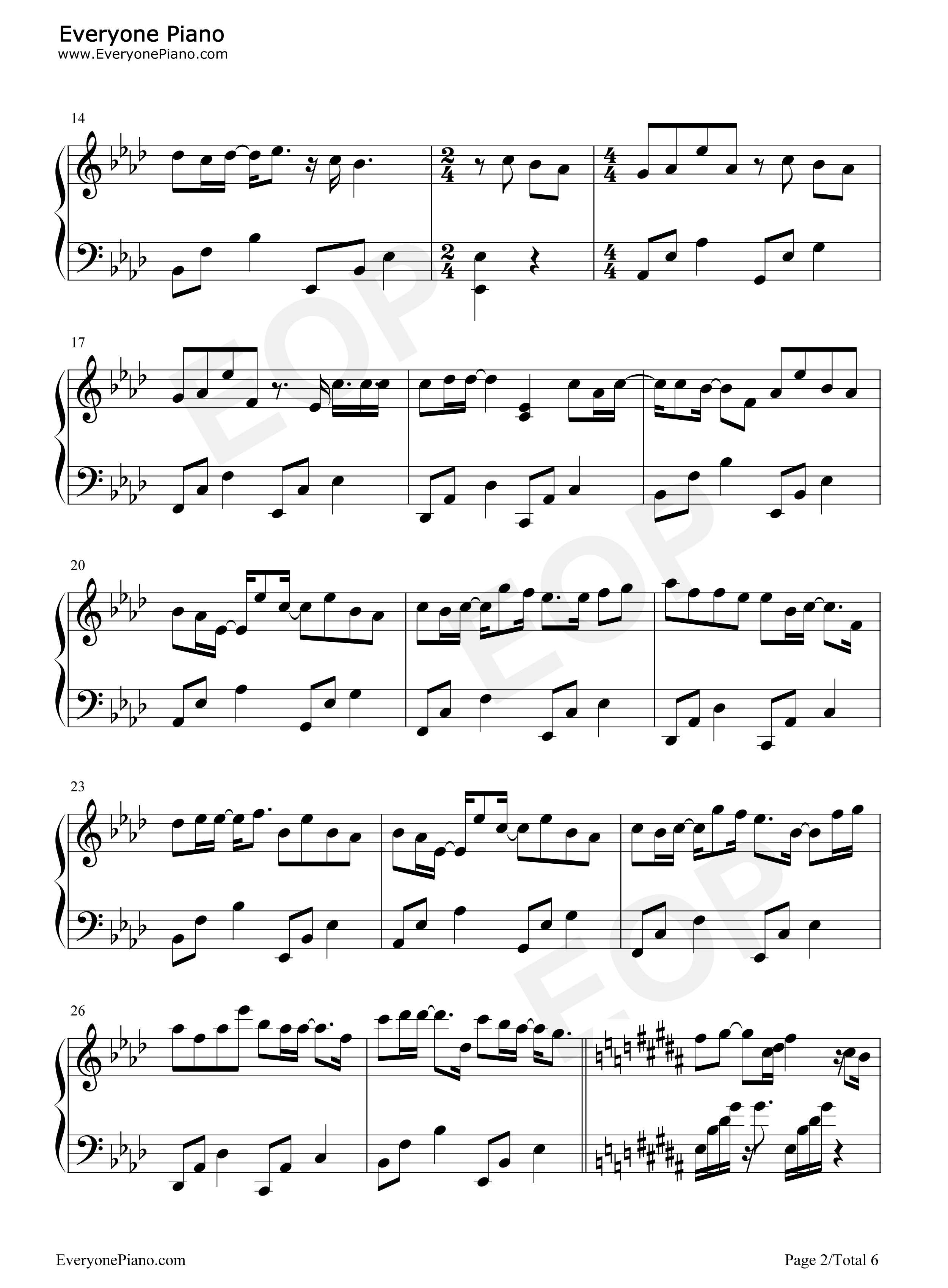 字字句句钢琴谱_张碧晨_王赫野