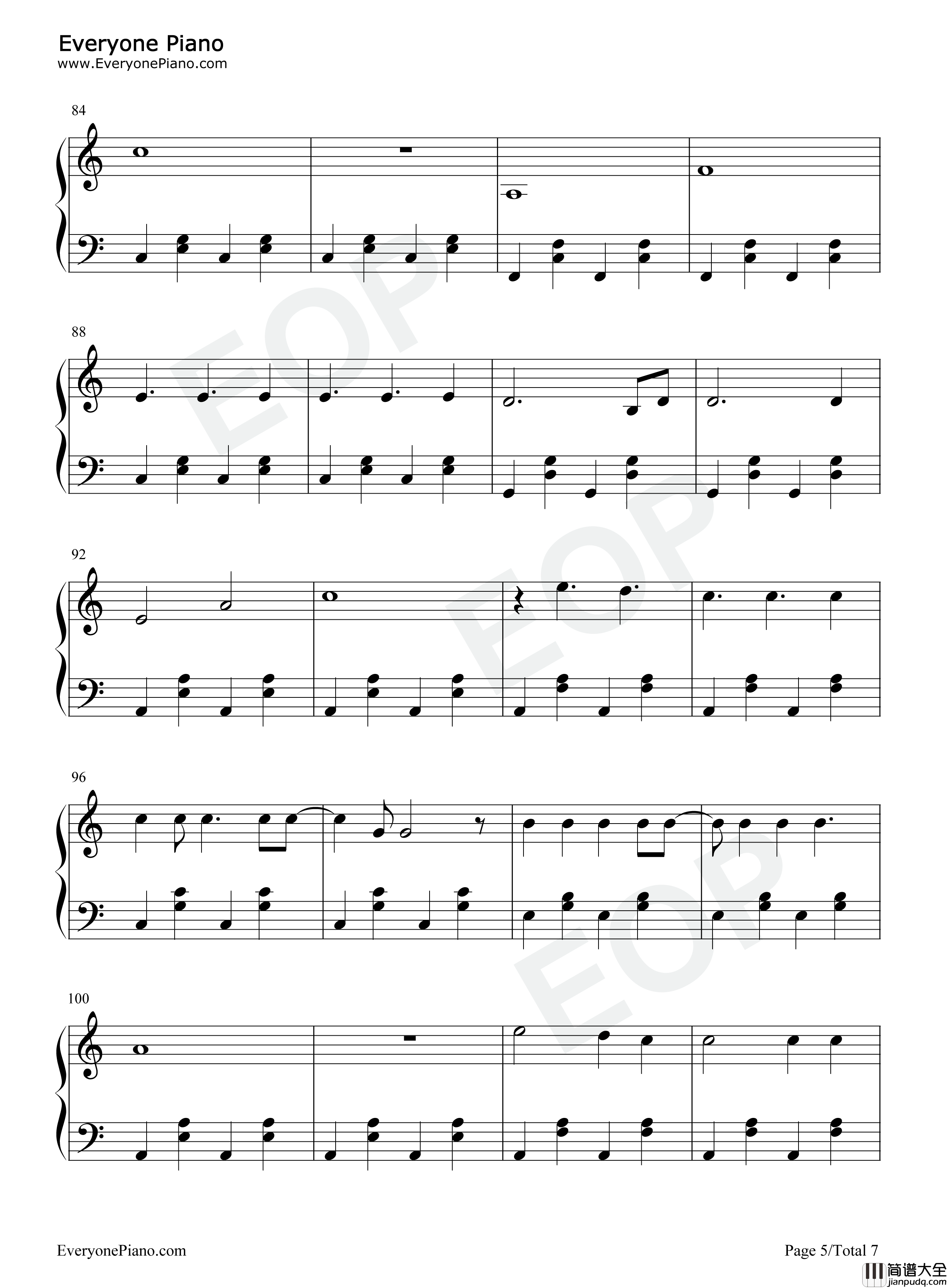 Somewhere_Over_the_Rainbow钢琴谱_Israel_Kamakawiwoʻole