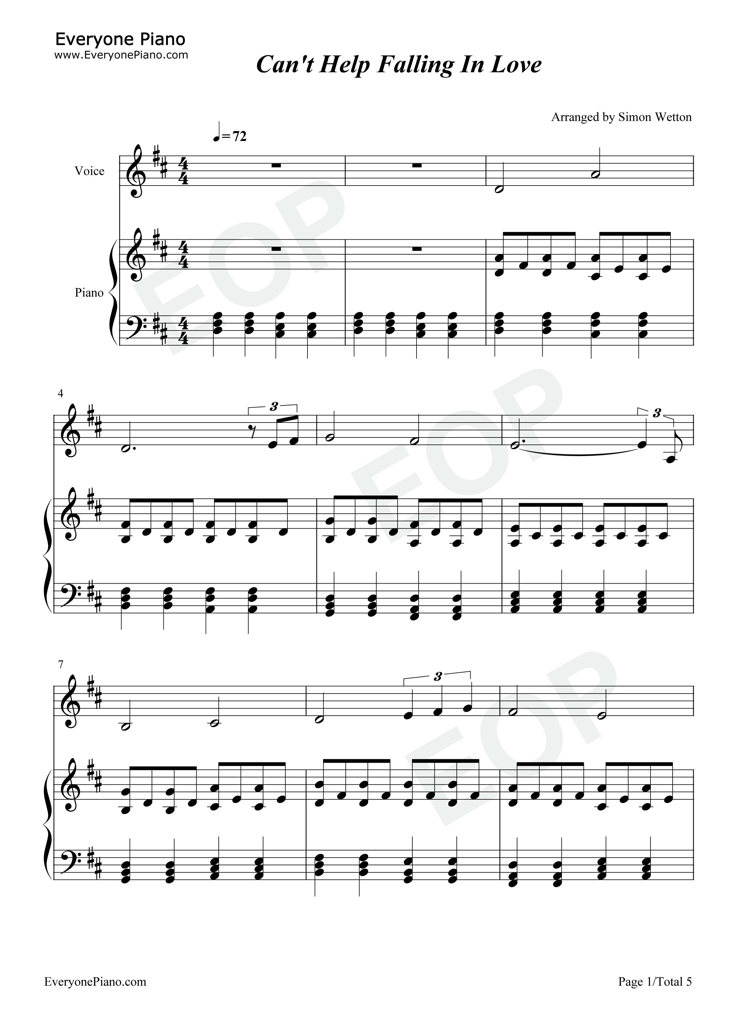 Cant_Help_Falling_in_Love钢琴谱_Elvis_Presley