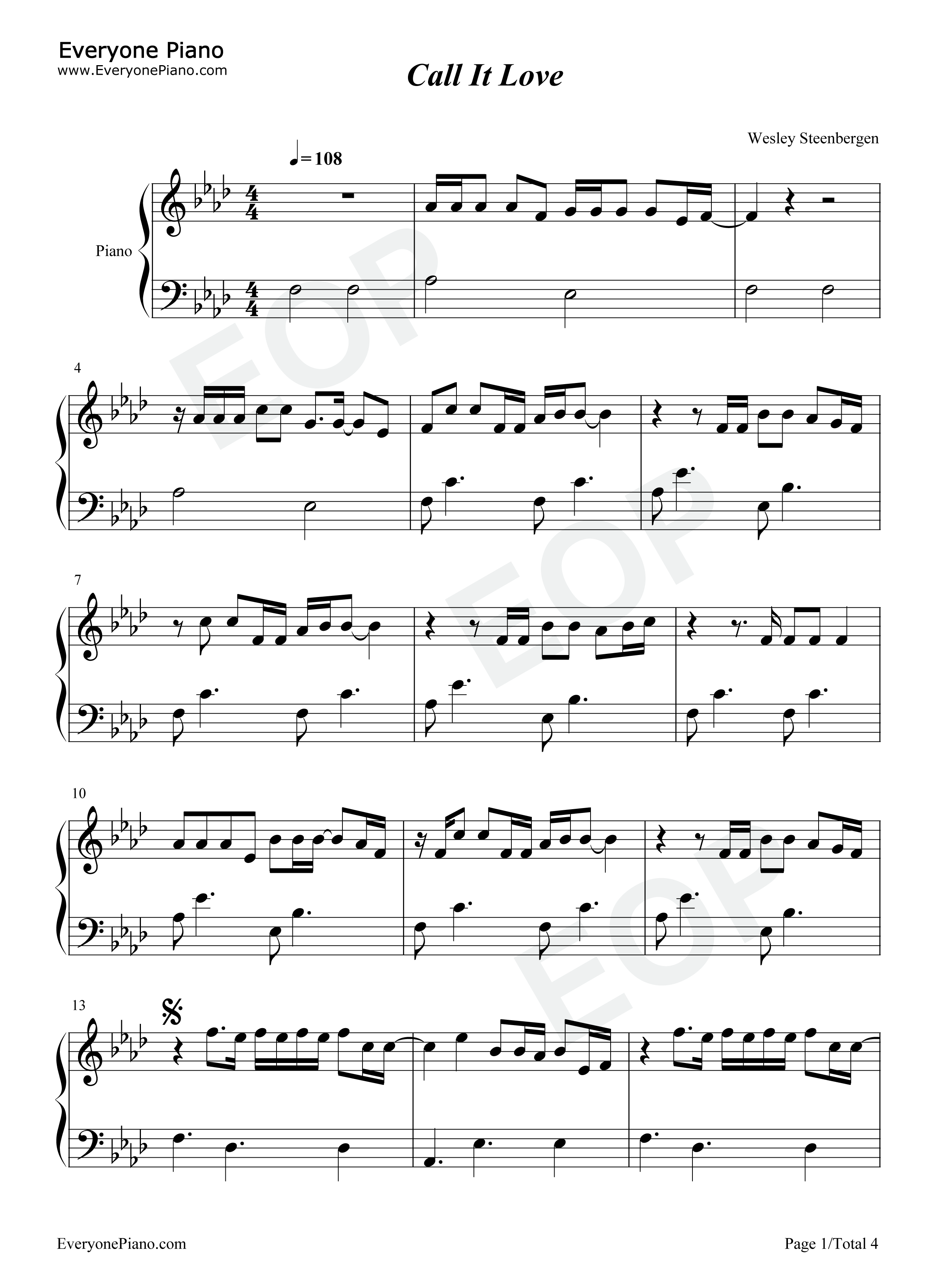 Call_It_Love钢琴谱_Felix_Jaehn_Ray_Dalton