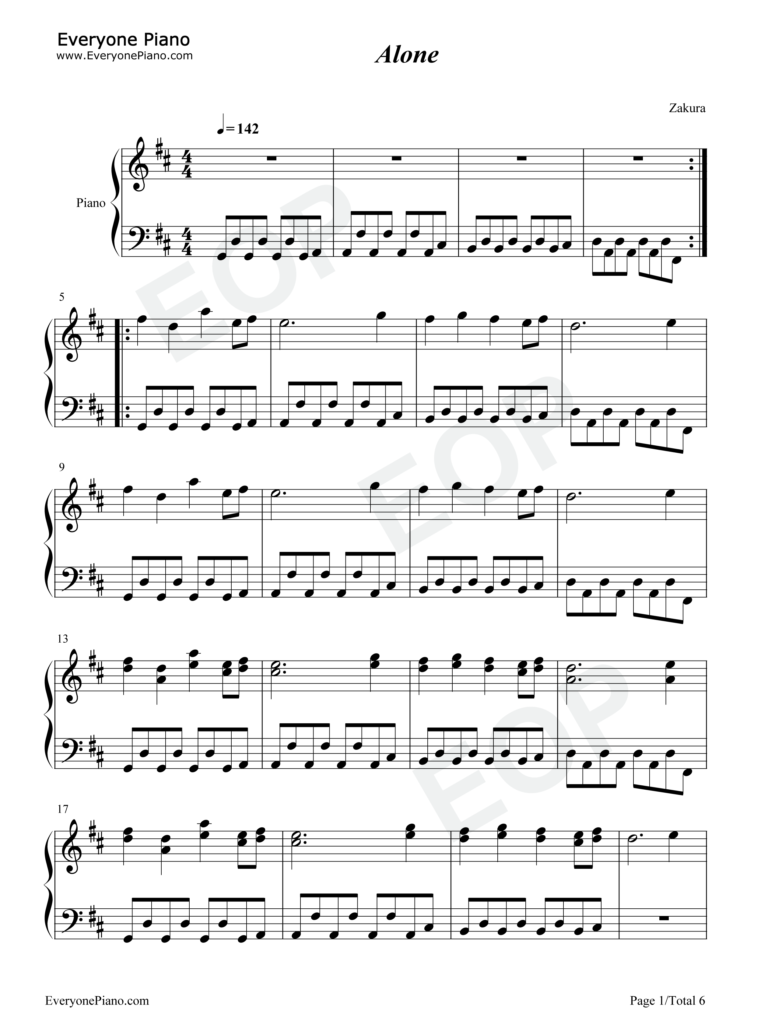 Alone钢琴谱_Marshmello