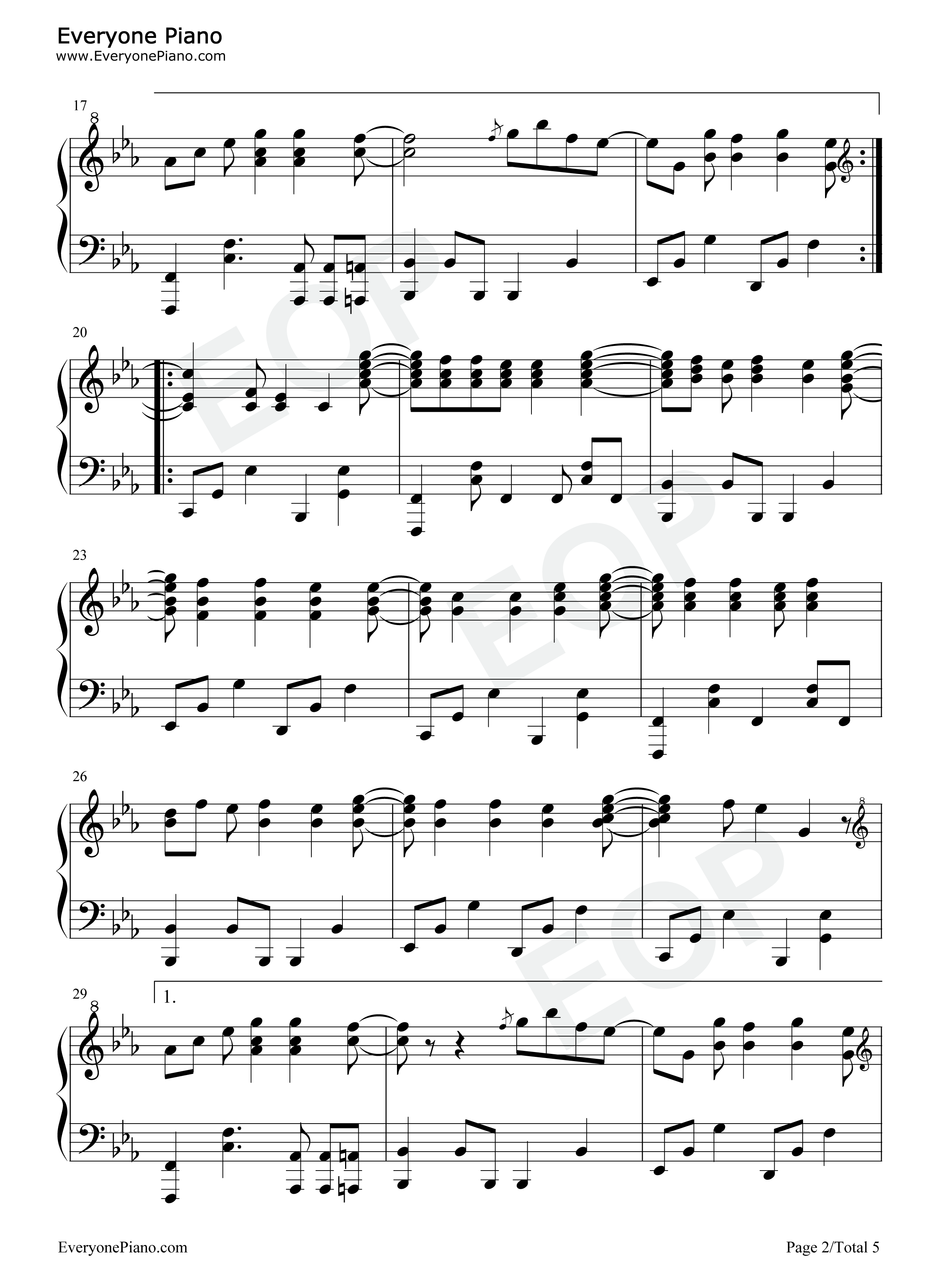 Dancing_in_the_Moonlight钢琴谱_Toploader