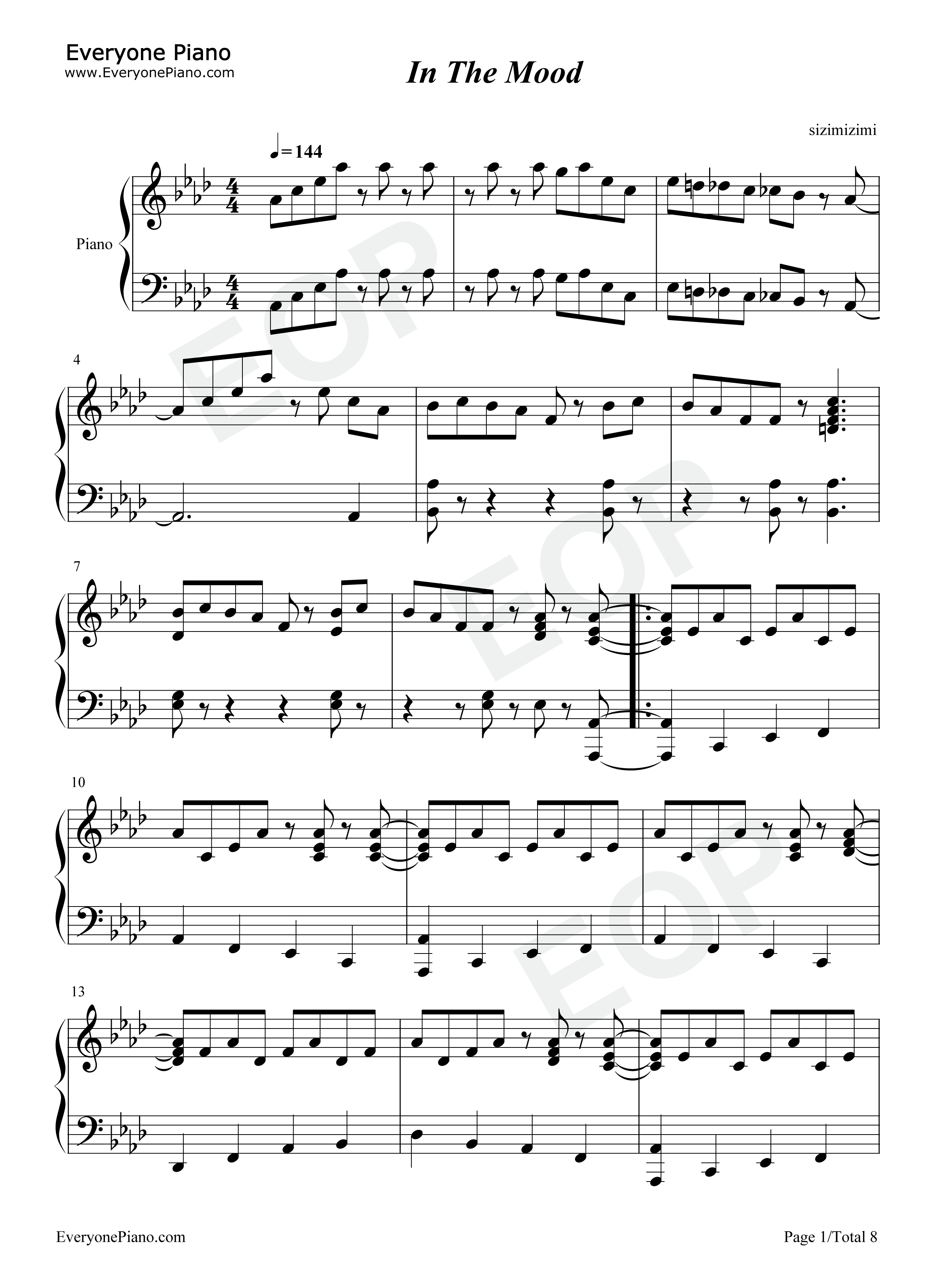 In_The_Mood钢琴谱_Glenn_Miller