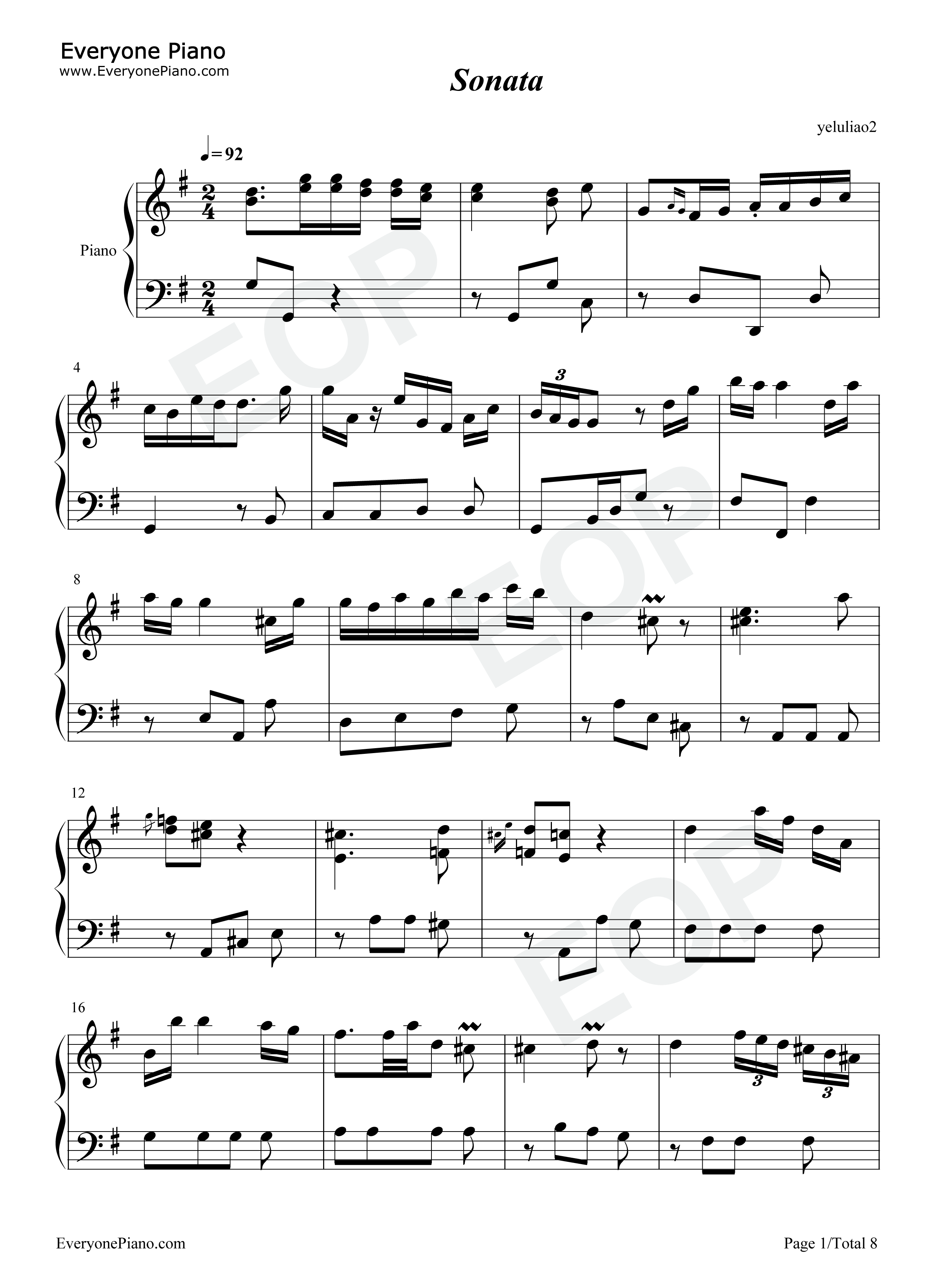Sonata钢琴谱_Carl_Philipp_Emanuel_Bach