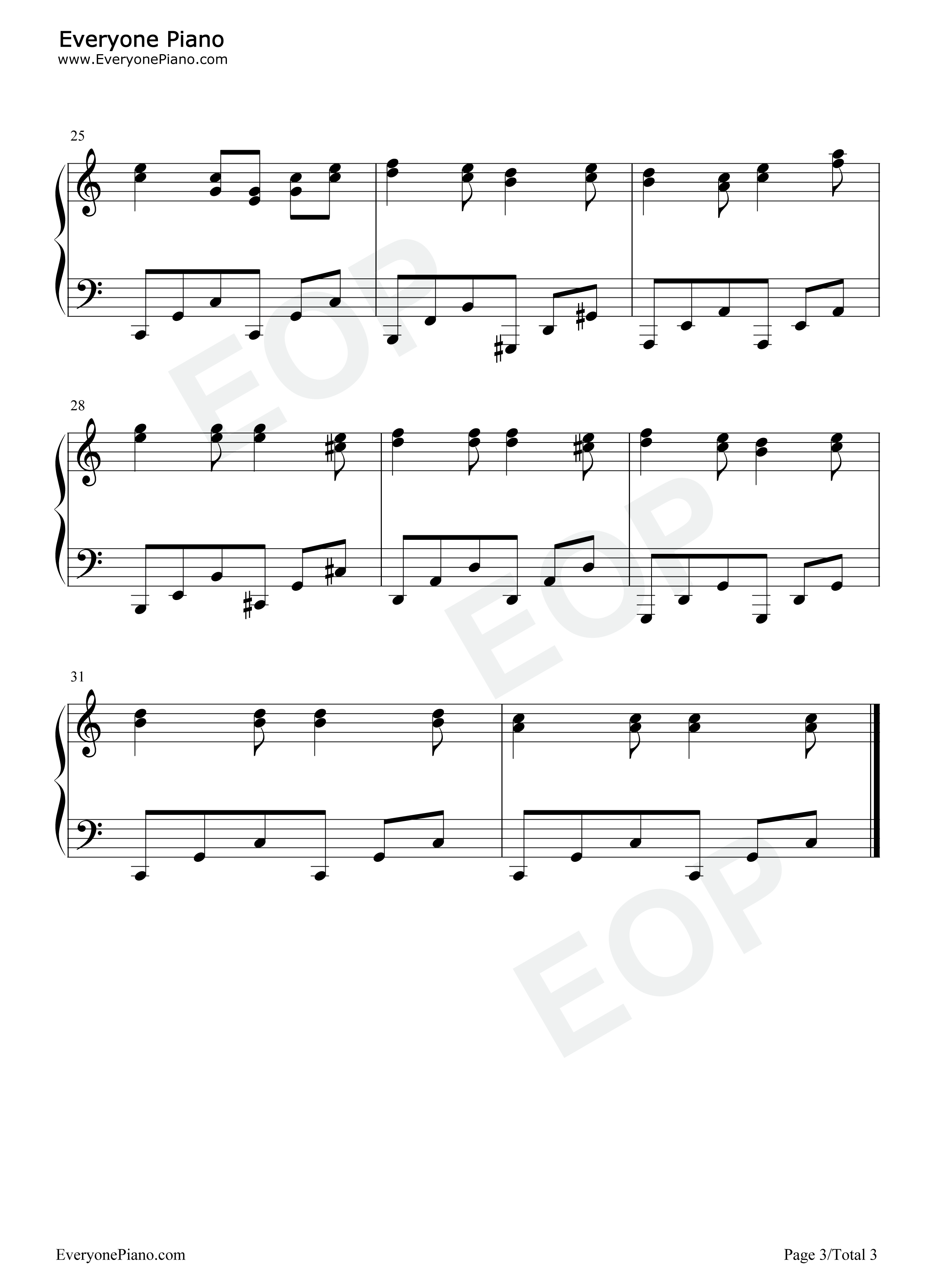 FC漂浮枪手暂停BGM钢琴谱_ASCII