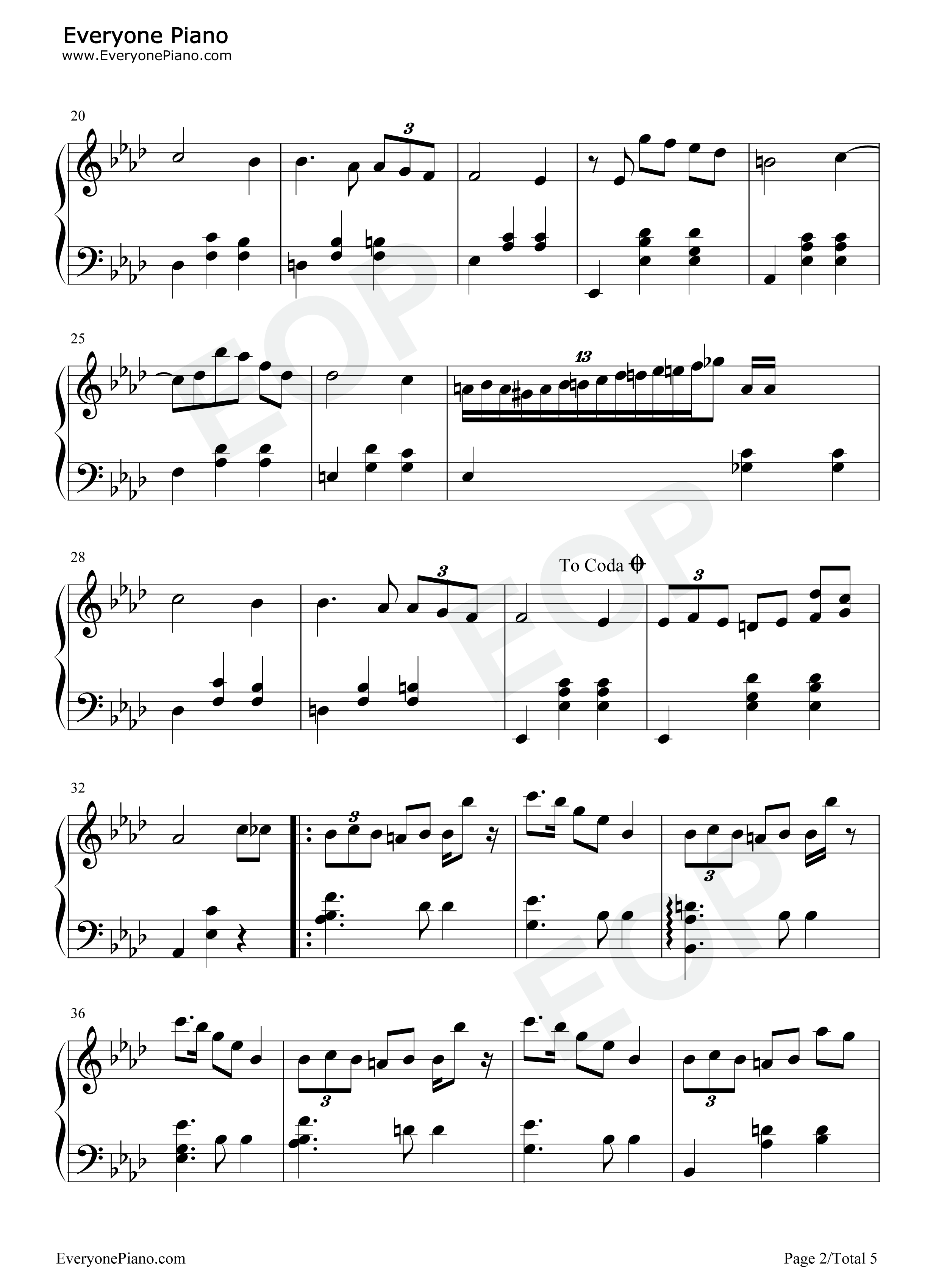 离别曲钢琴谱_理查德·克莱德曼