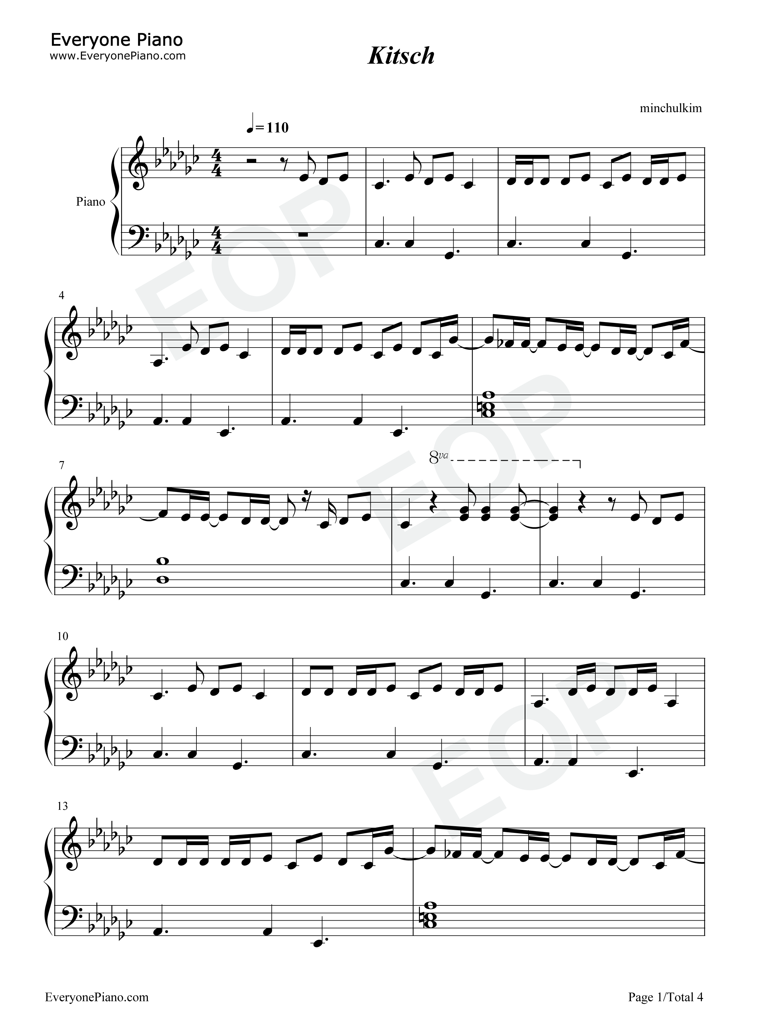 Kitsch钢琴谱_IVE