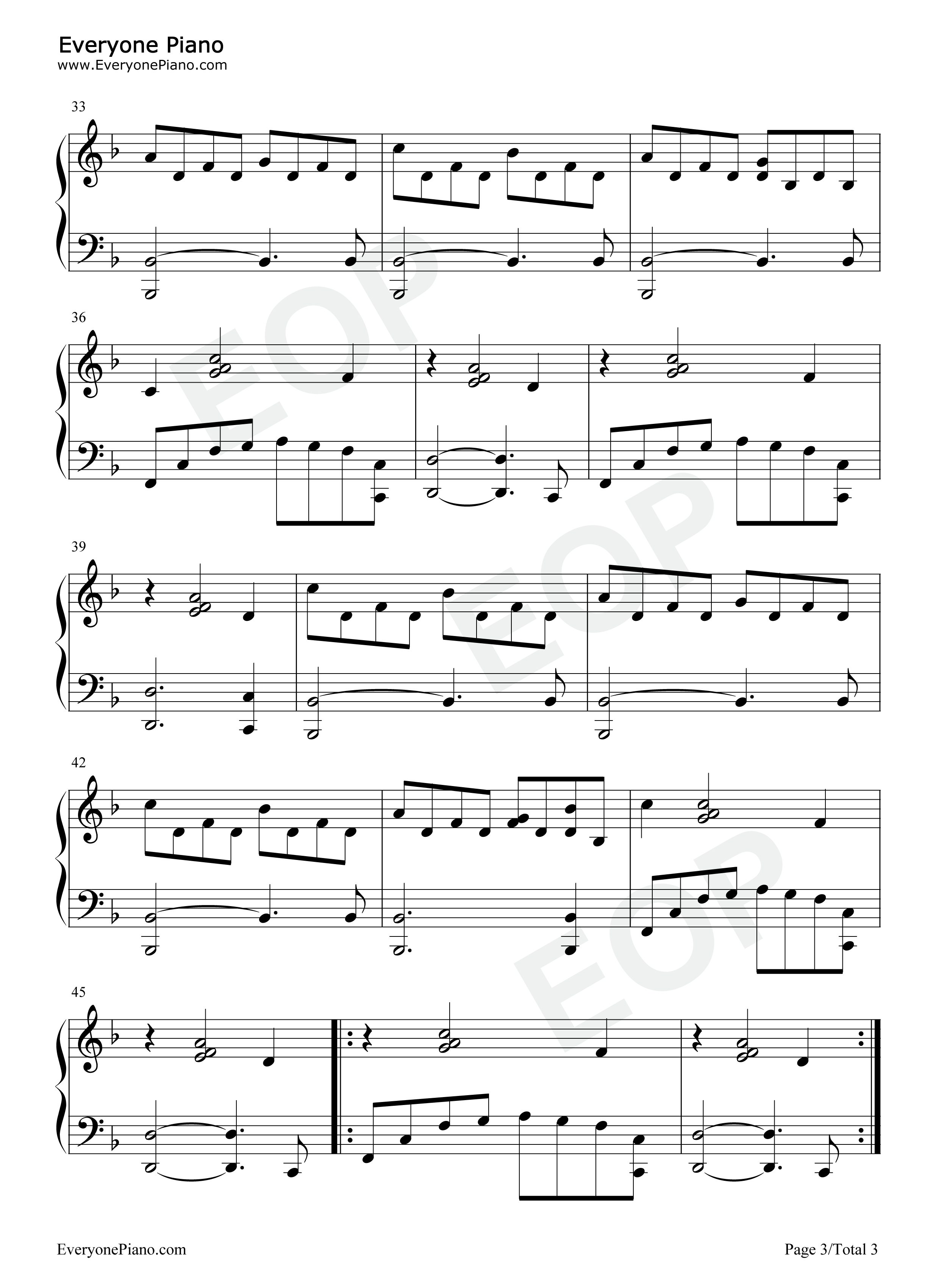 双峰镇主题曲钢琴谱_Angelo_Badalamenti
