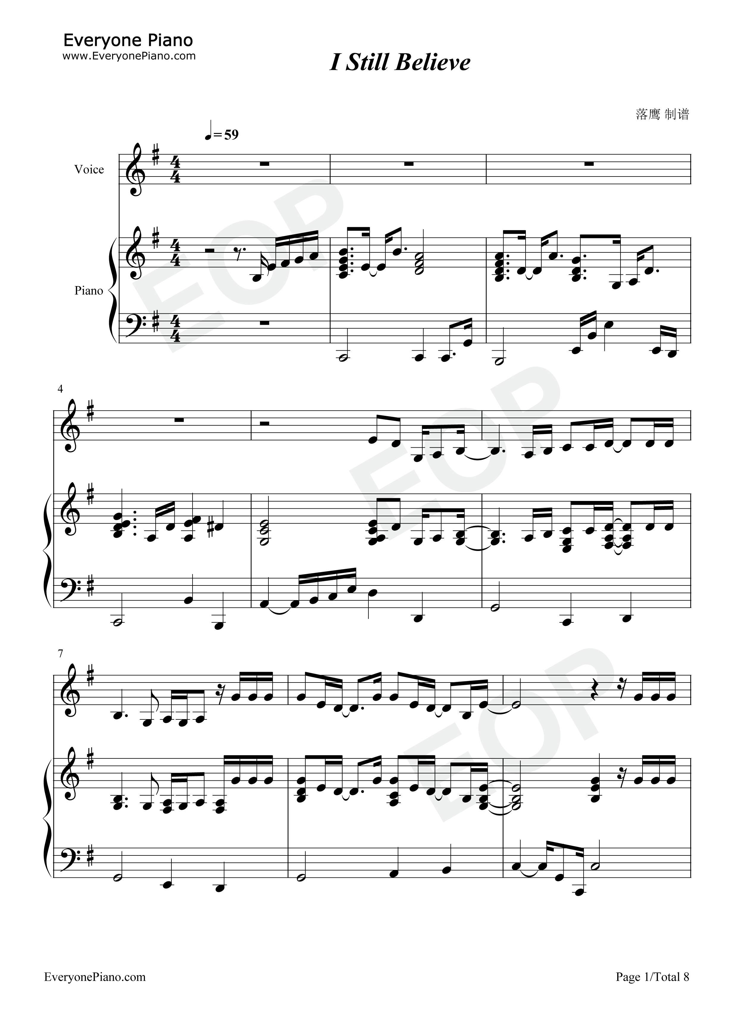 I_Still_Believe钢琴谱_Mariah_Carey_玛丽亚·凯莉