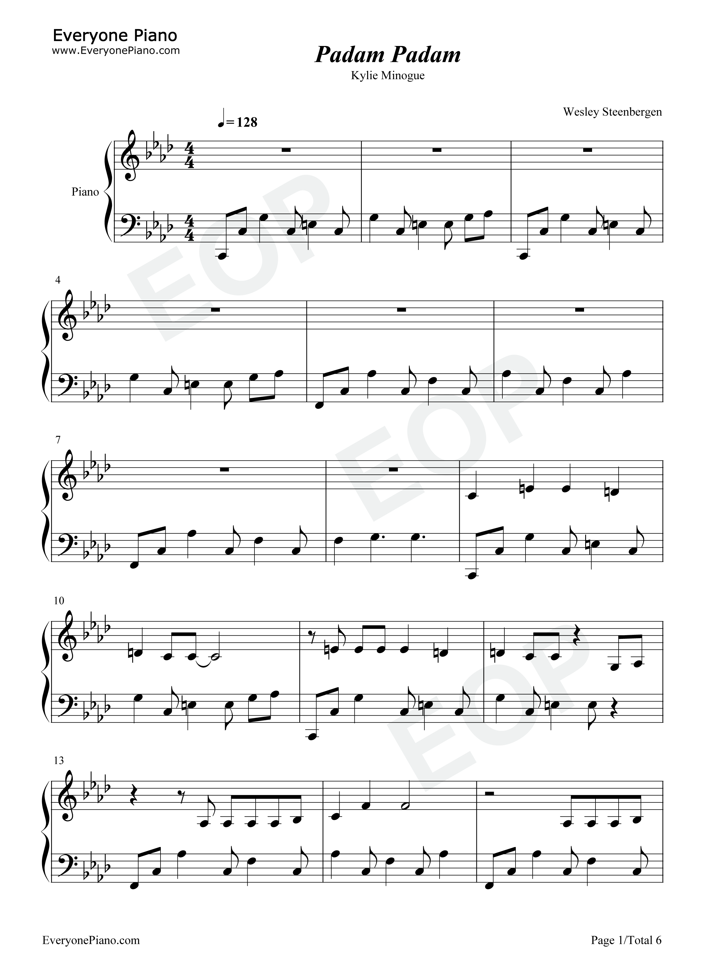 Padam_Padam钢琴谱_Kylie_Minogue