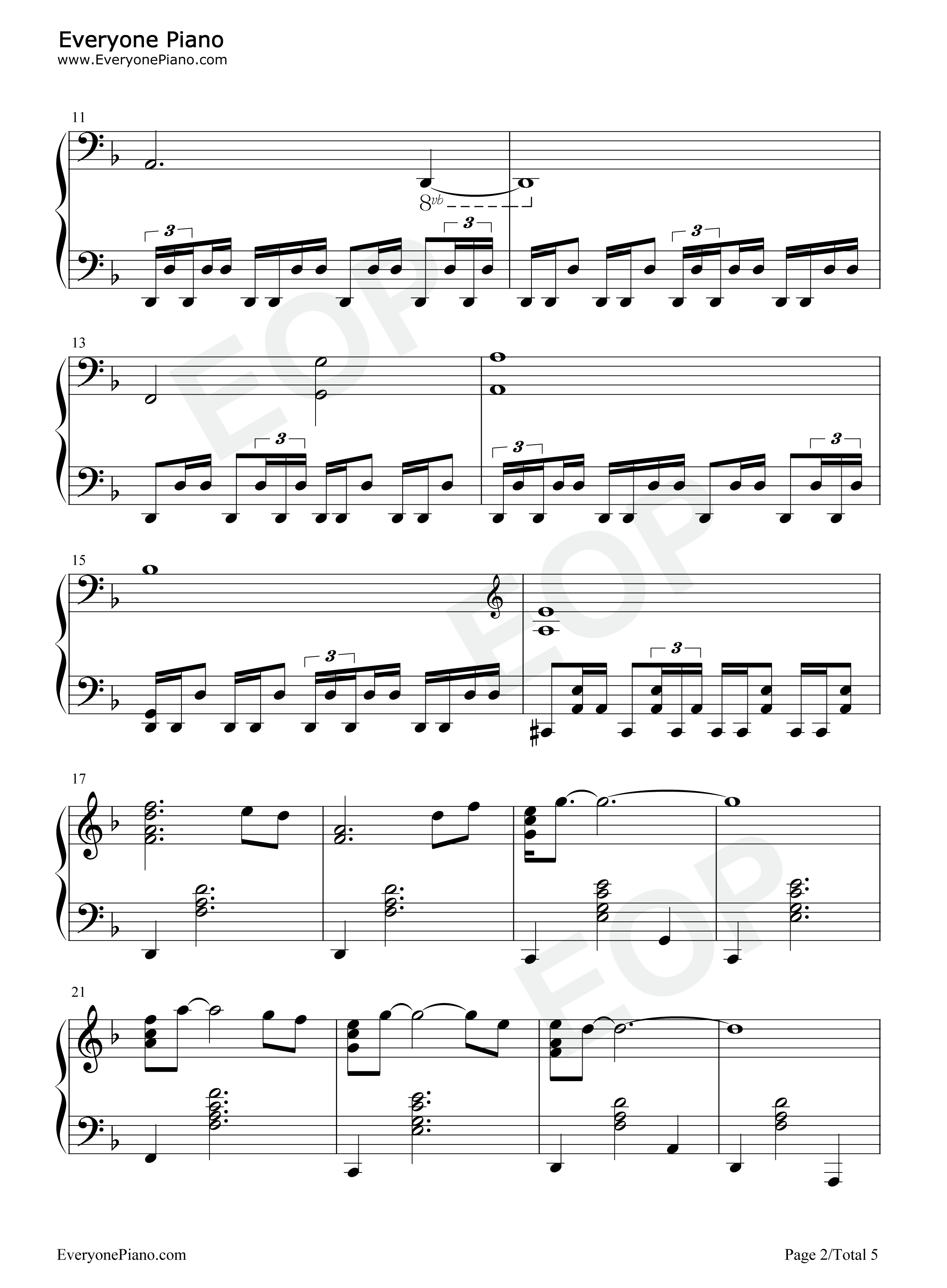 最后的莫西干人钢琴谱_Randy_Edelman