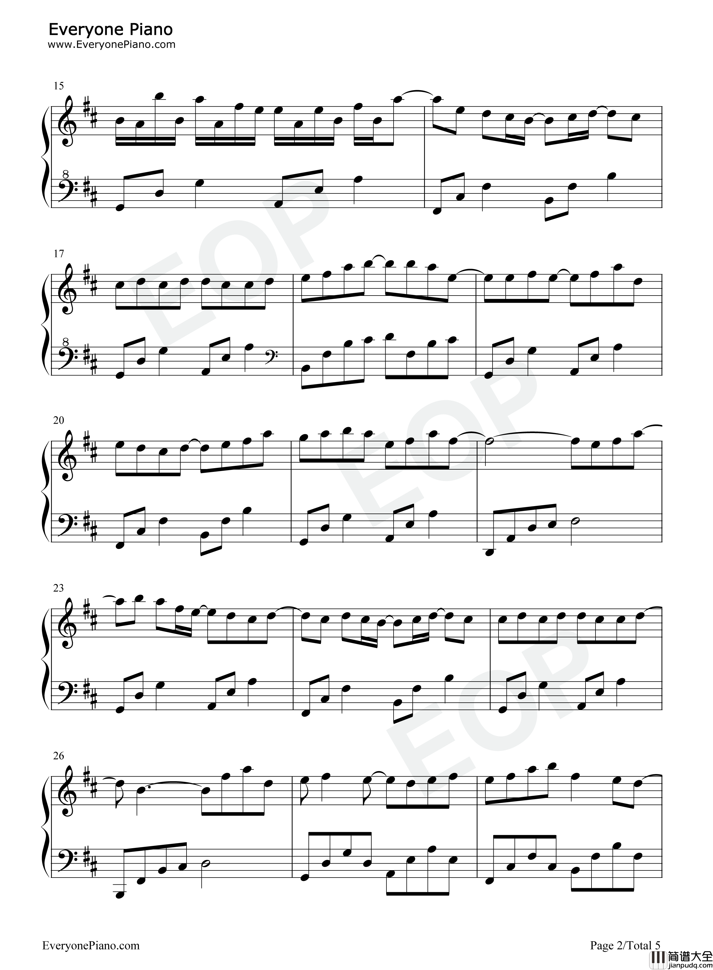 青空钢琴谱_Gipsy