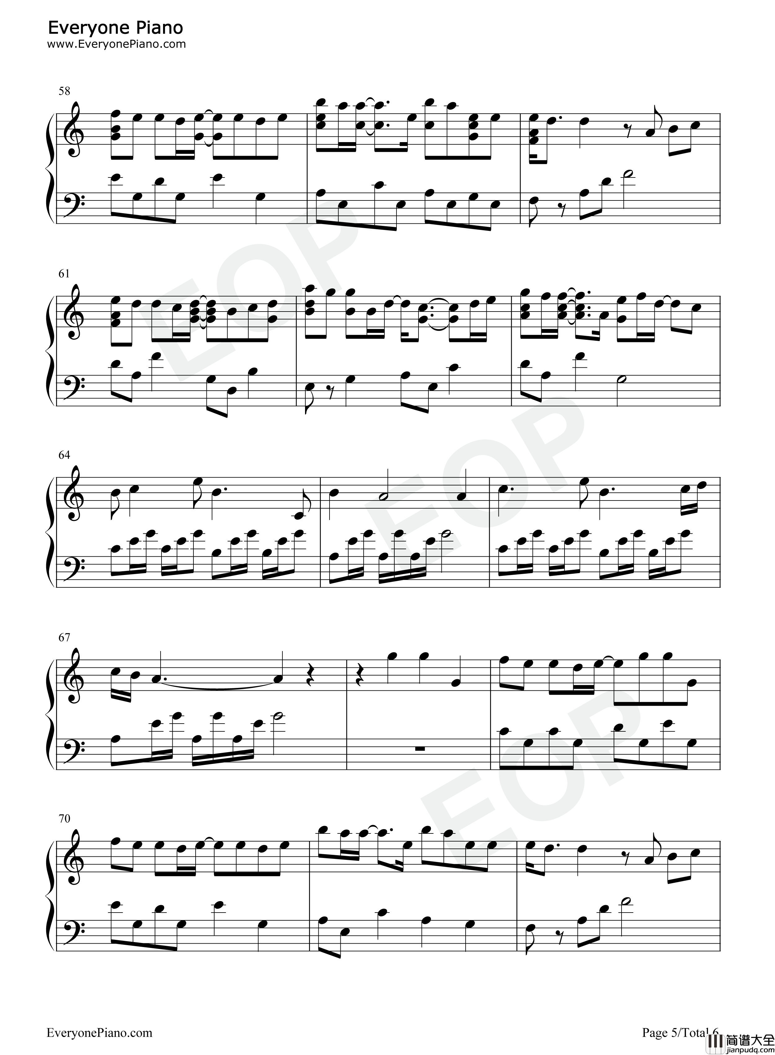 刻在我心底的名字钢琴谱_卢广仲