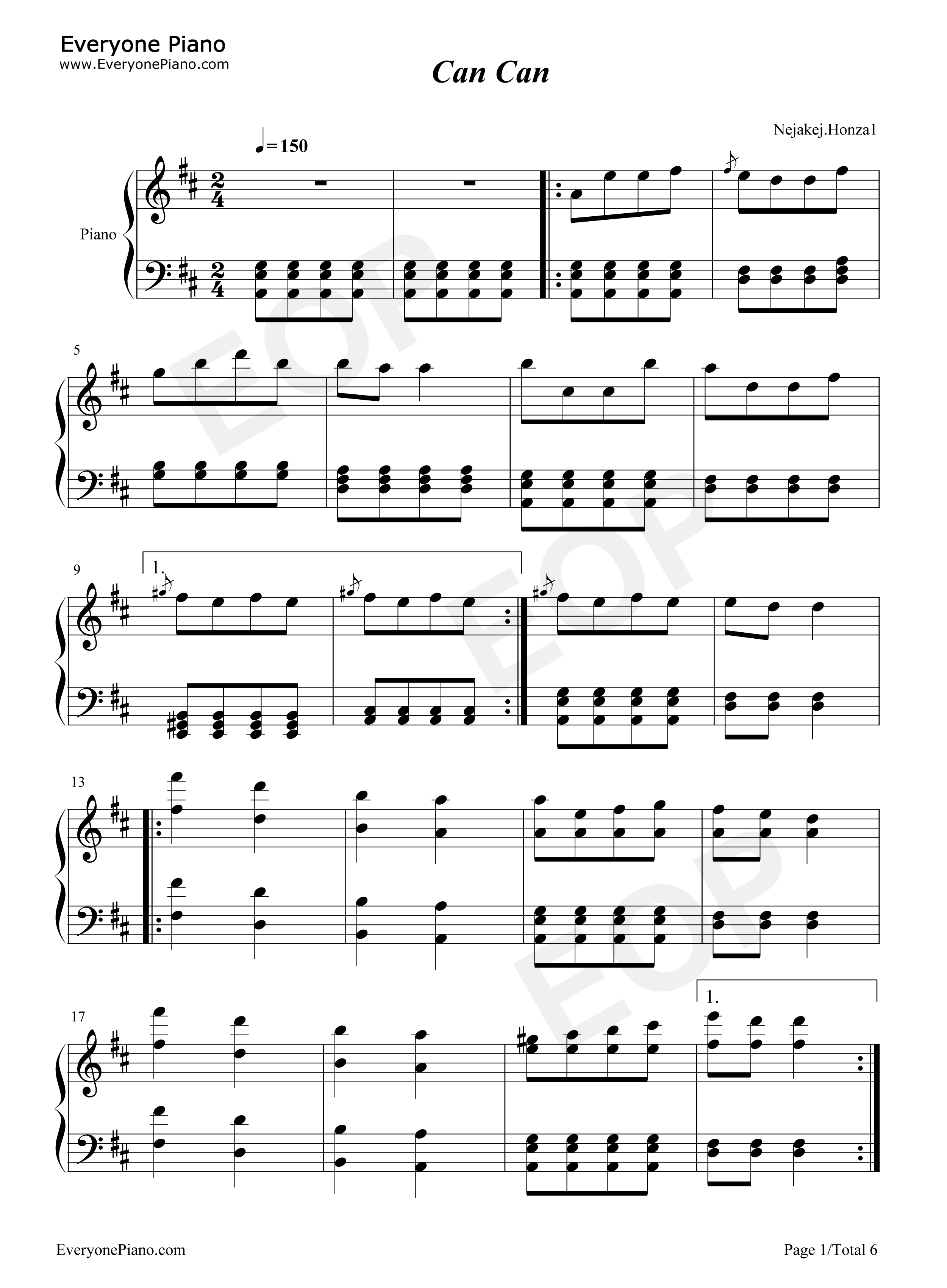 Can钢琴谱_Jacques_Offenbach