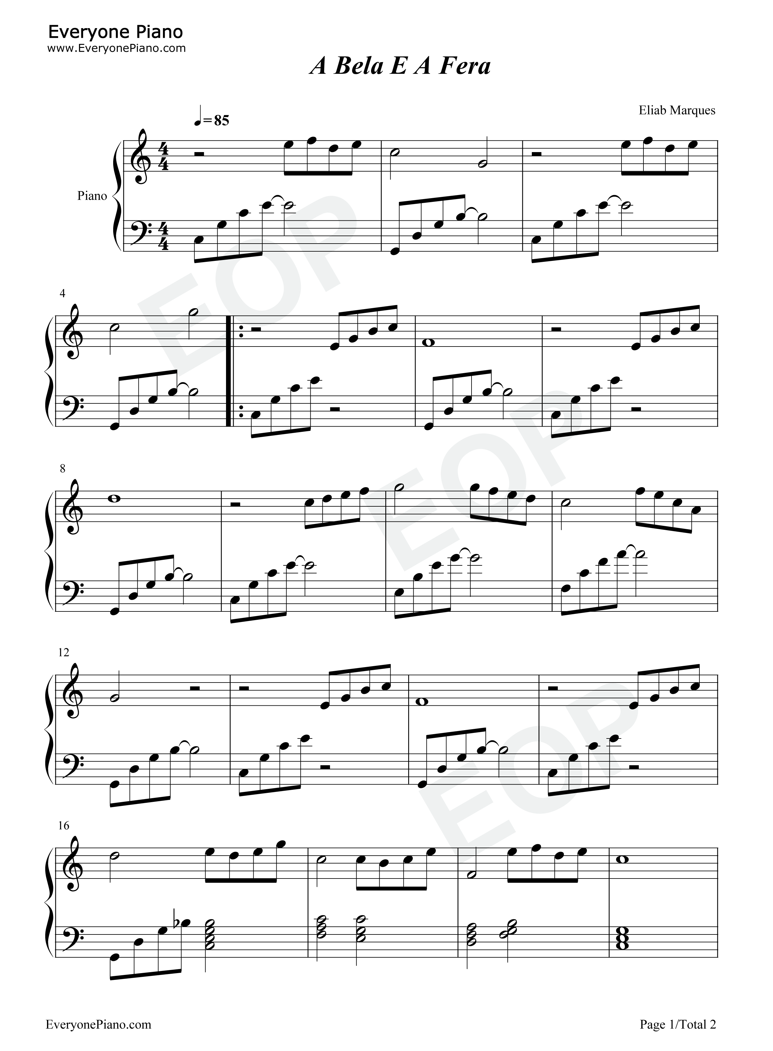 A_Bela_e_a_Fera钢琴谱_Alan_Menken