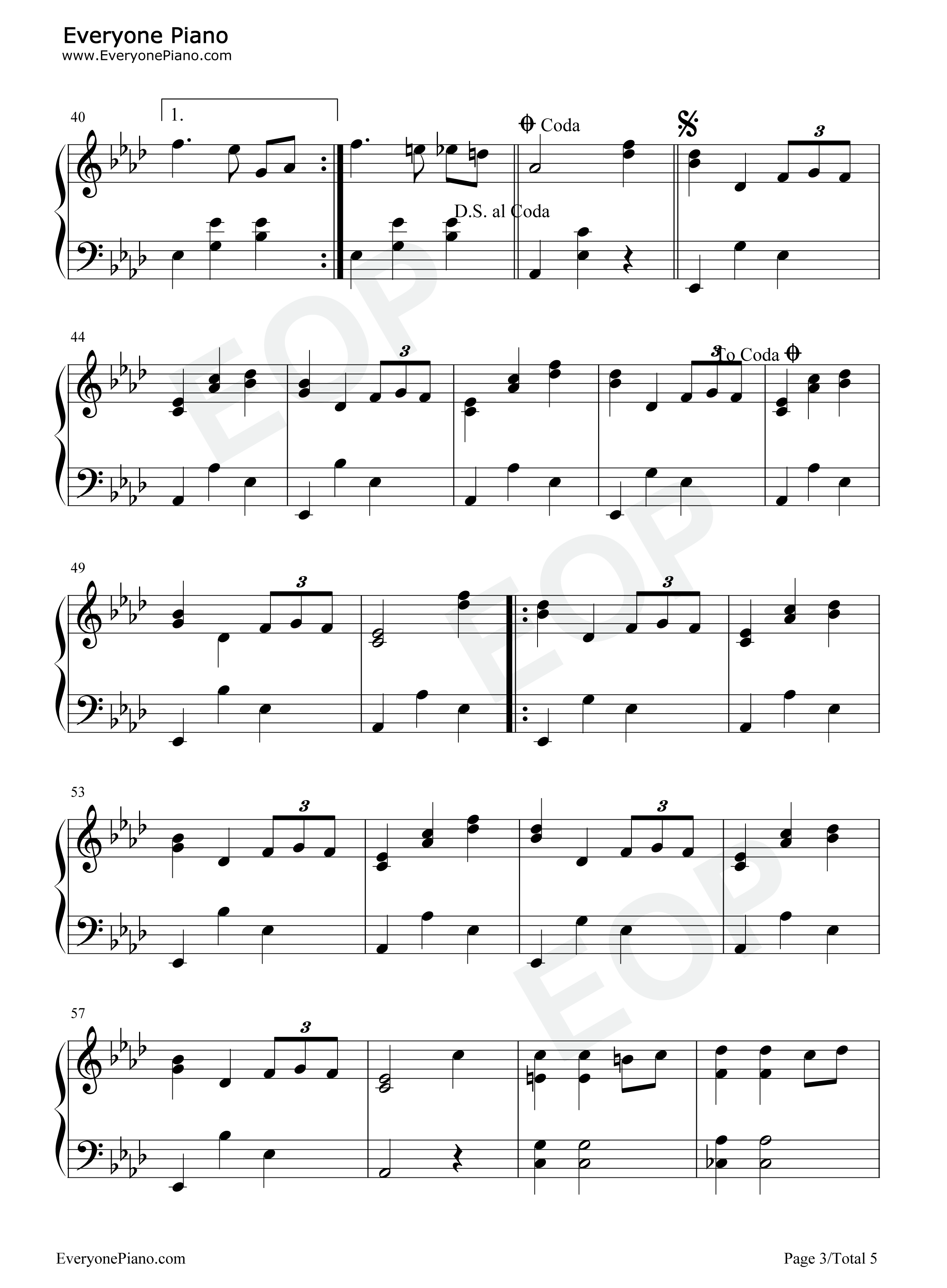 离别曲钢琴谱_理查德·克莱德曼