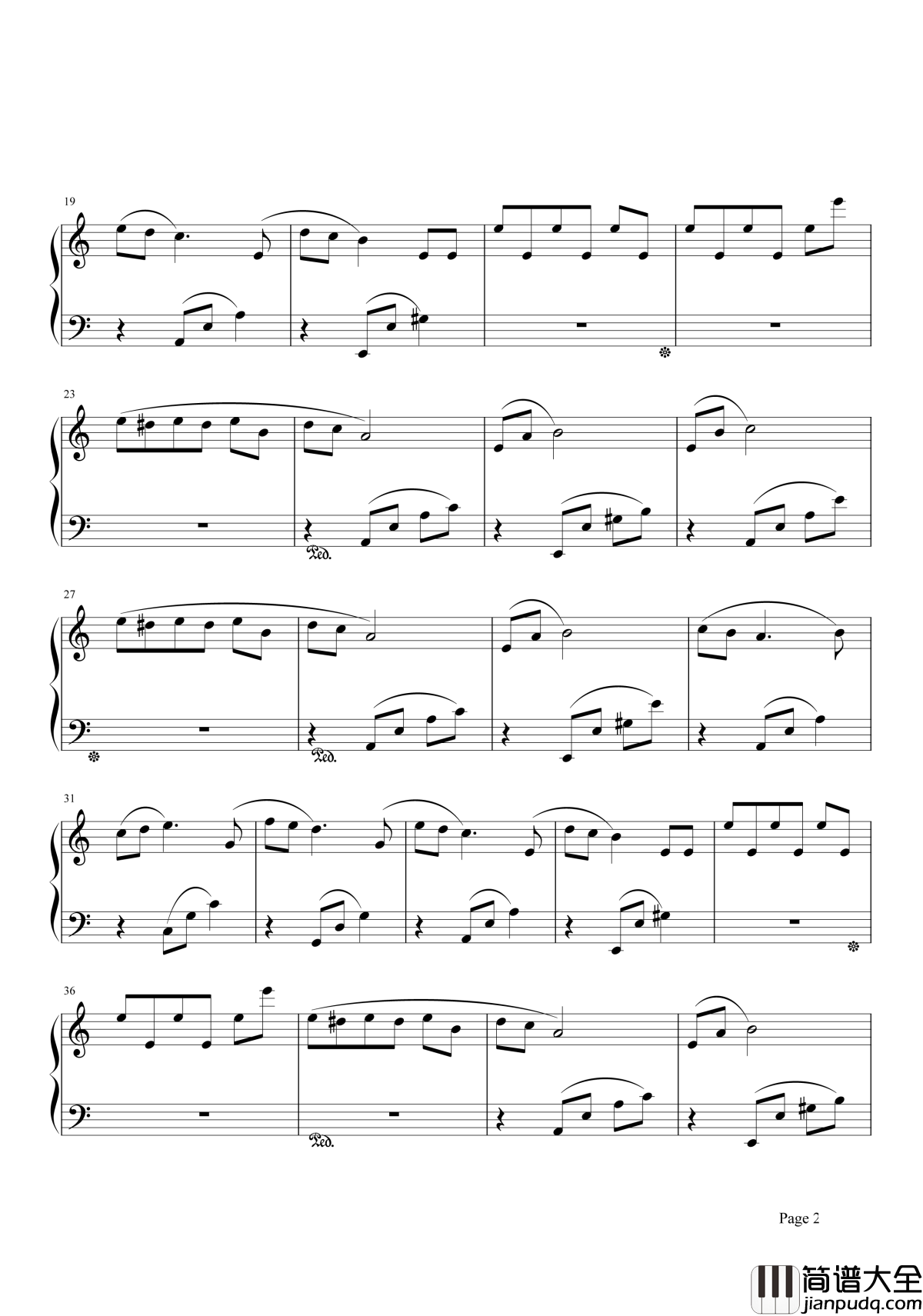 献给爱丽丝钢琴谱_唯美钢琴曲，仿佛看到了一位美丽的少女