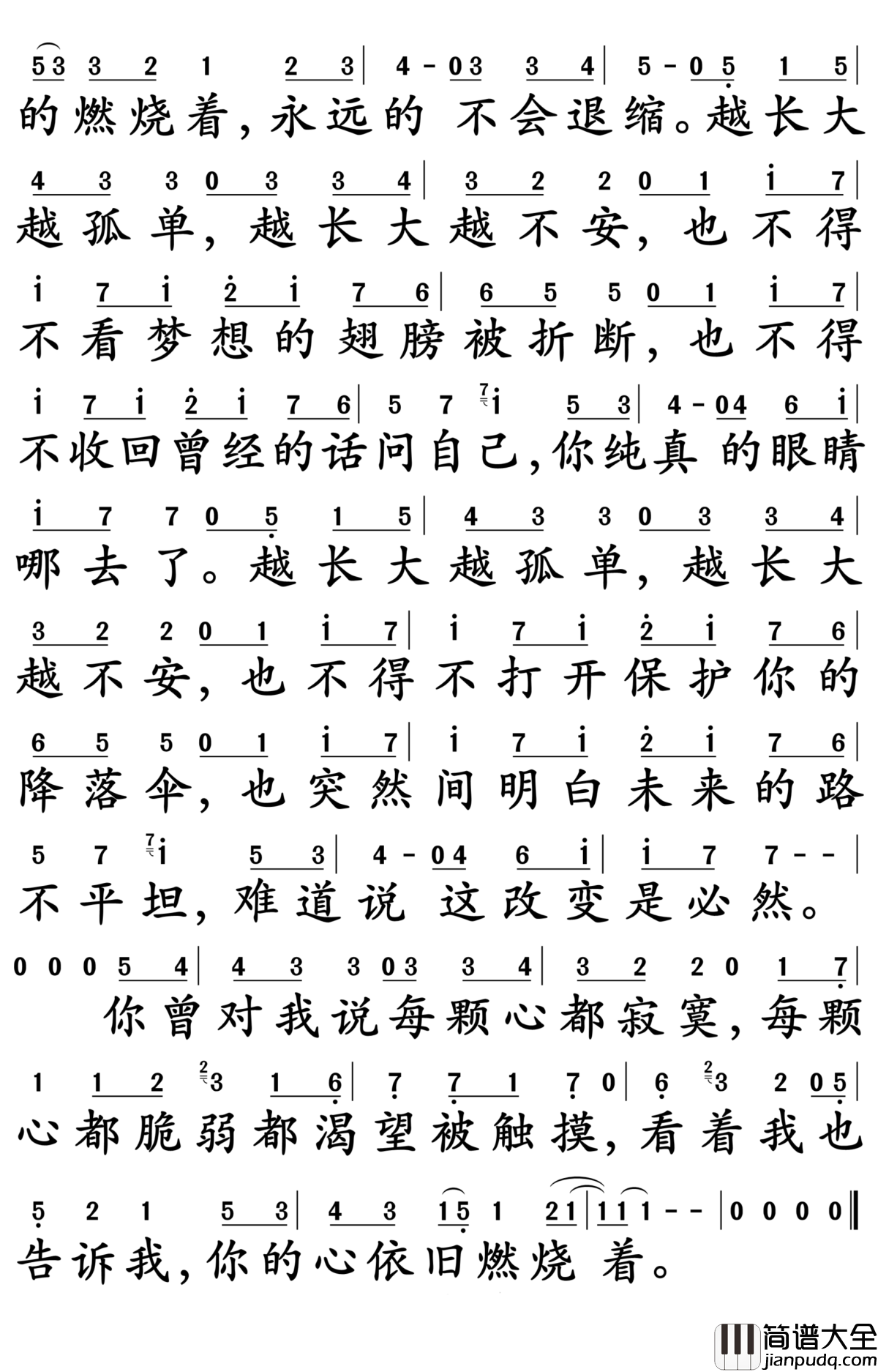 越长大越孤单简谱_牛奶咖啡_转身望去，我们已然长大