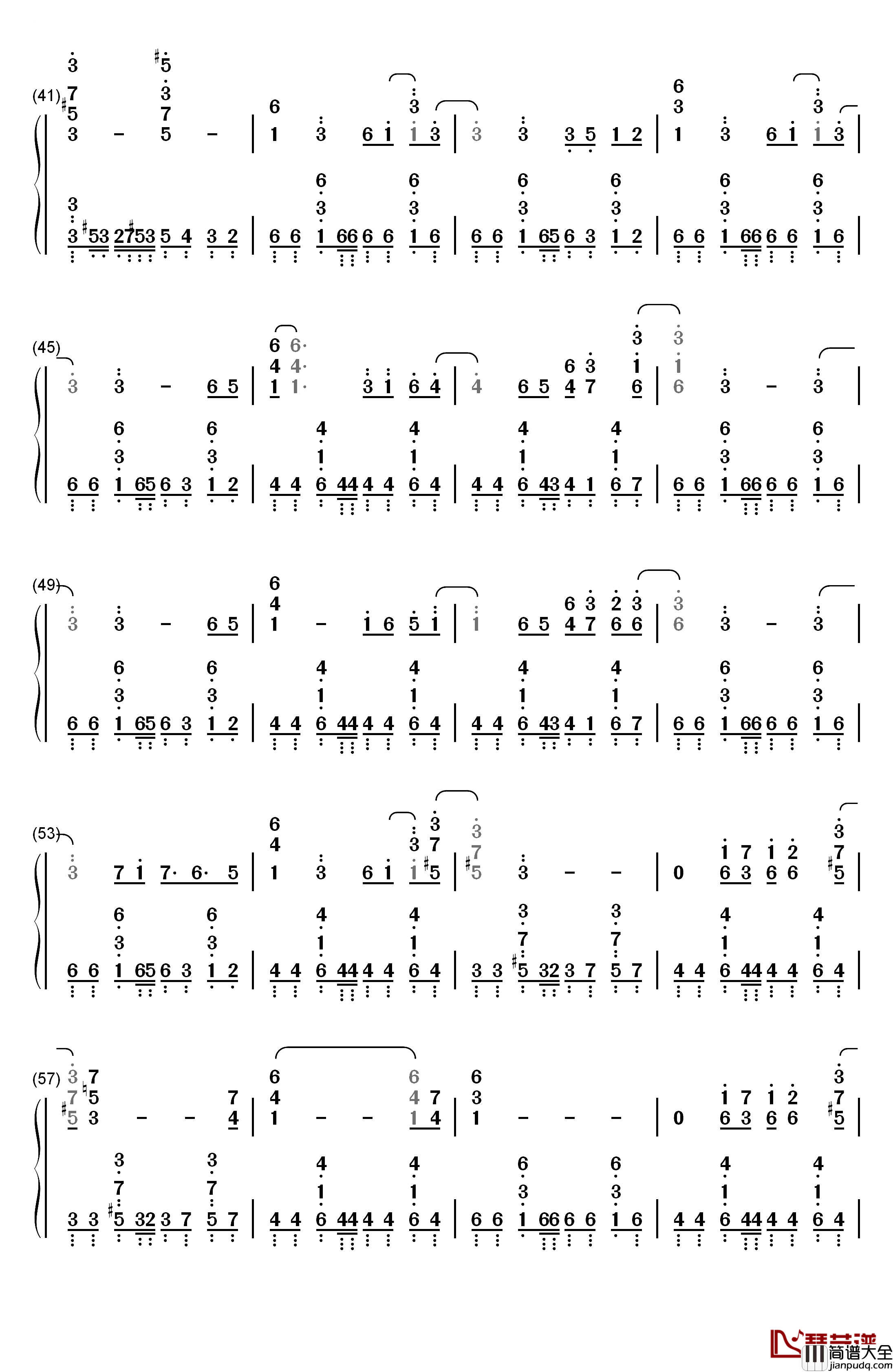 神様お願い钢琴简谱_数字双手_ハナエ（EMI音乐）