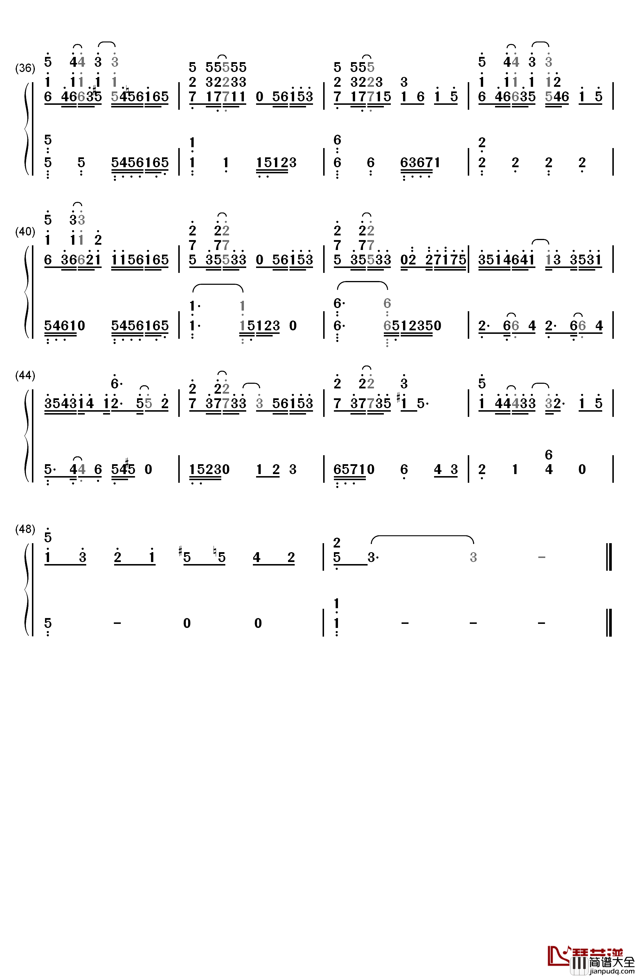 The_First_Snow钢琴简谱_数字双手_EXO