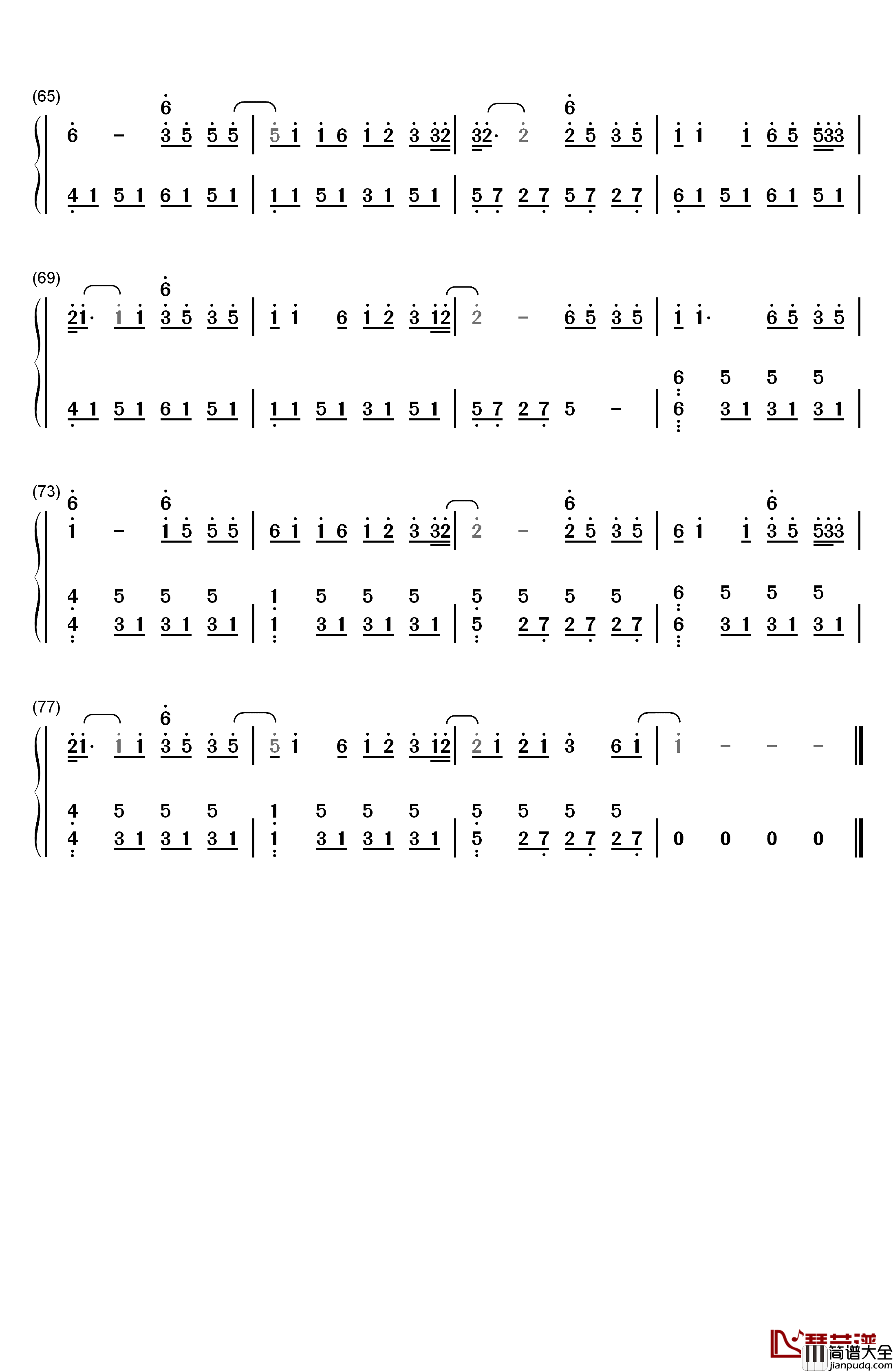 Monsters钢琴简谱_数字双手_Katie_Sky