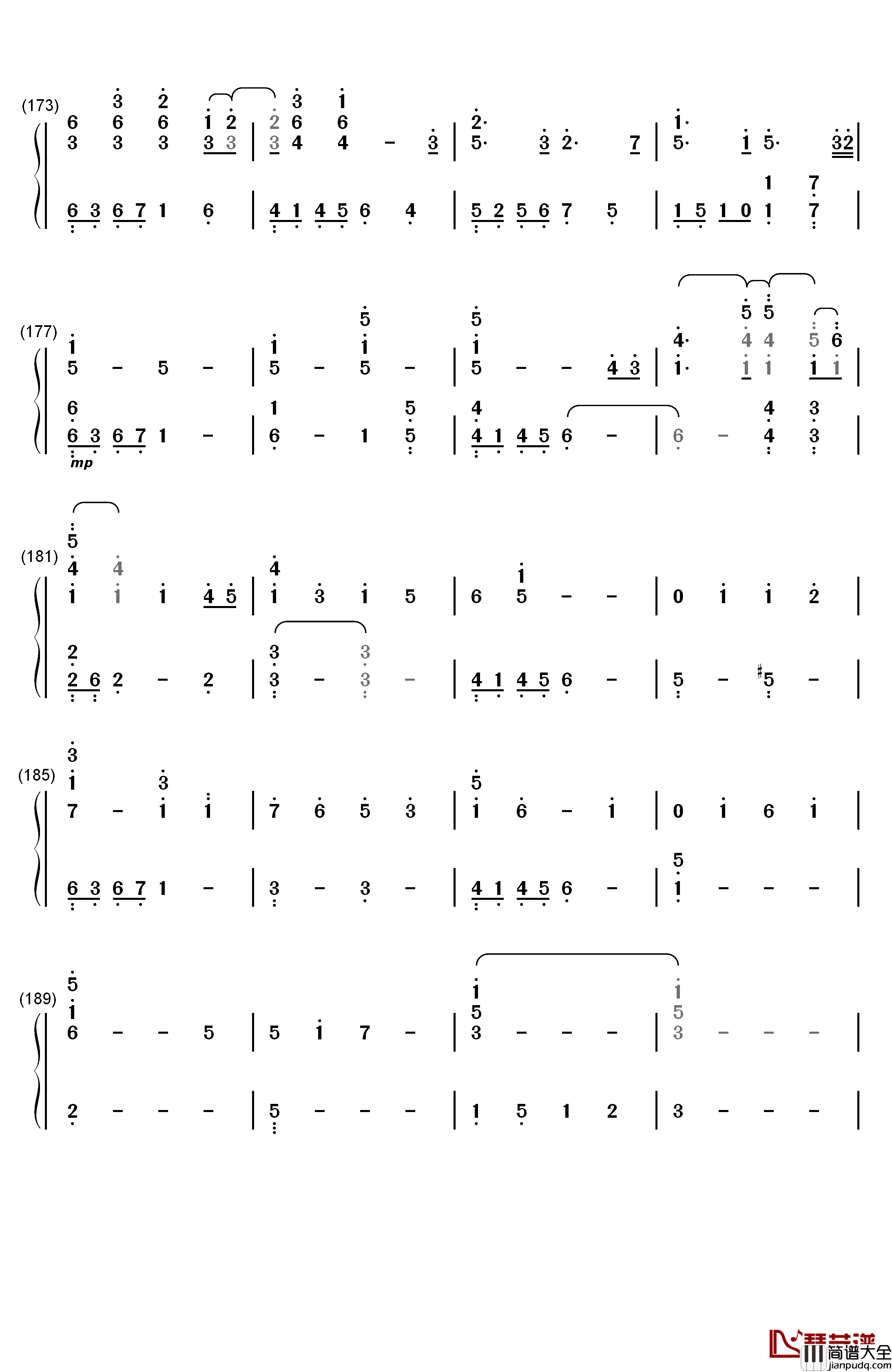 サマータイムレコード钢琴简谱_数字双手_IA