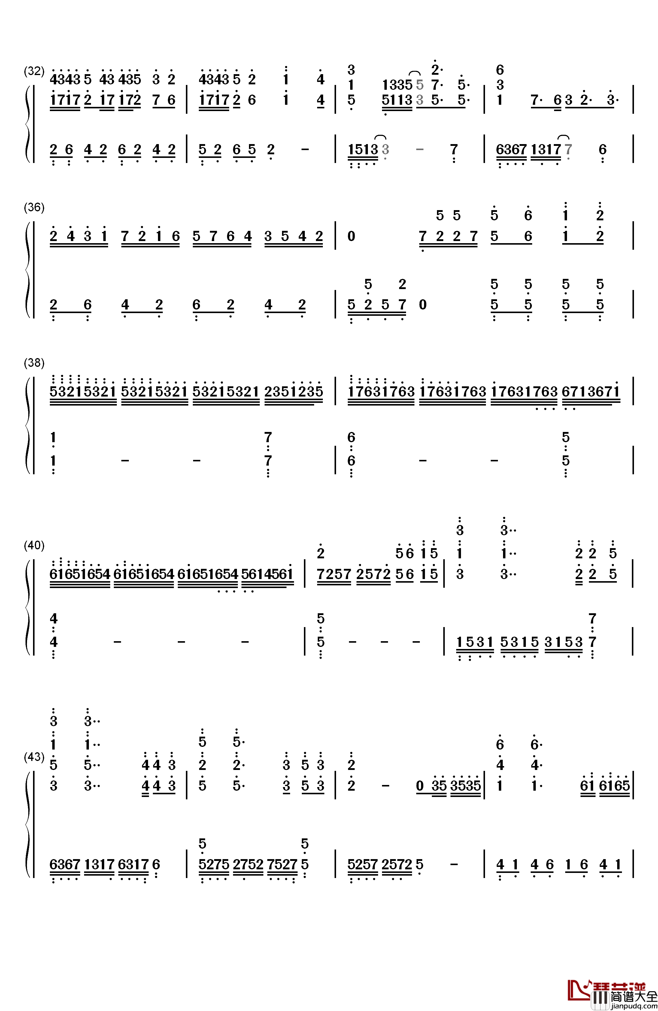 新丝绸之路钢琴简谱_数字双手_马克西姆_吴牧野
