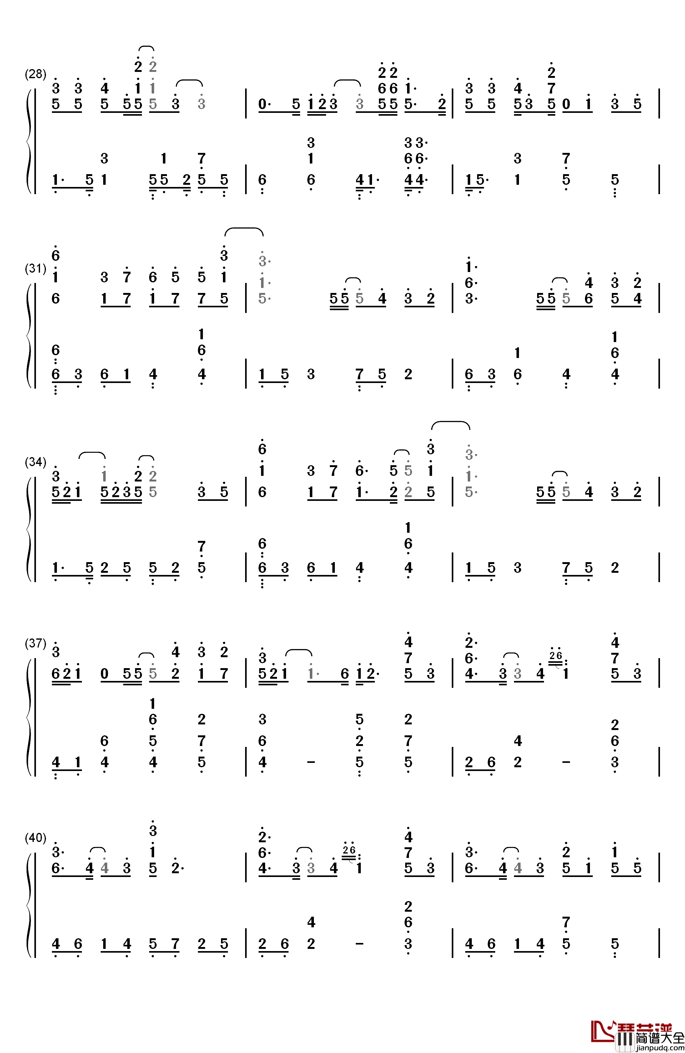 Everything_I_Need钢琴简谱_数字双手_Skylar_Grey