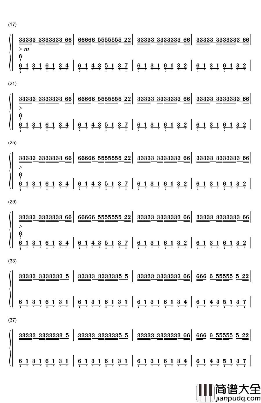 Sandstorm钢琴简谱_数字双手_Darude