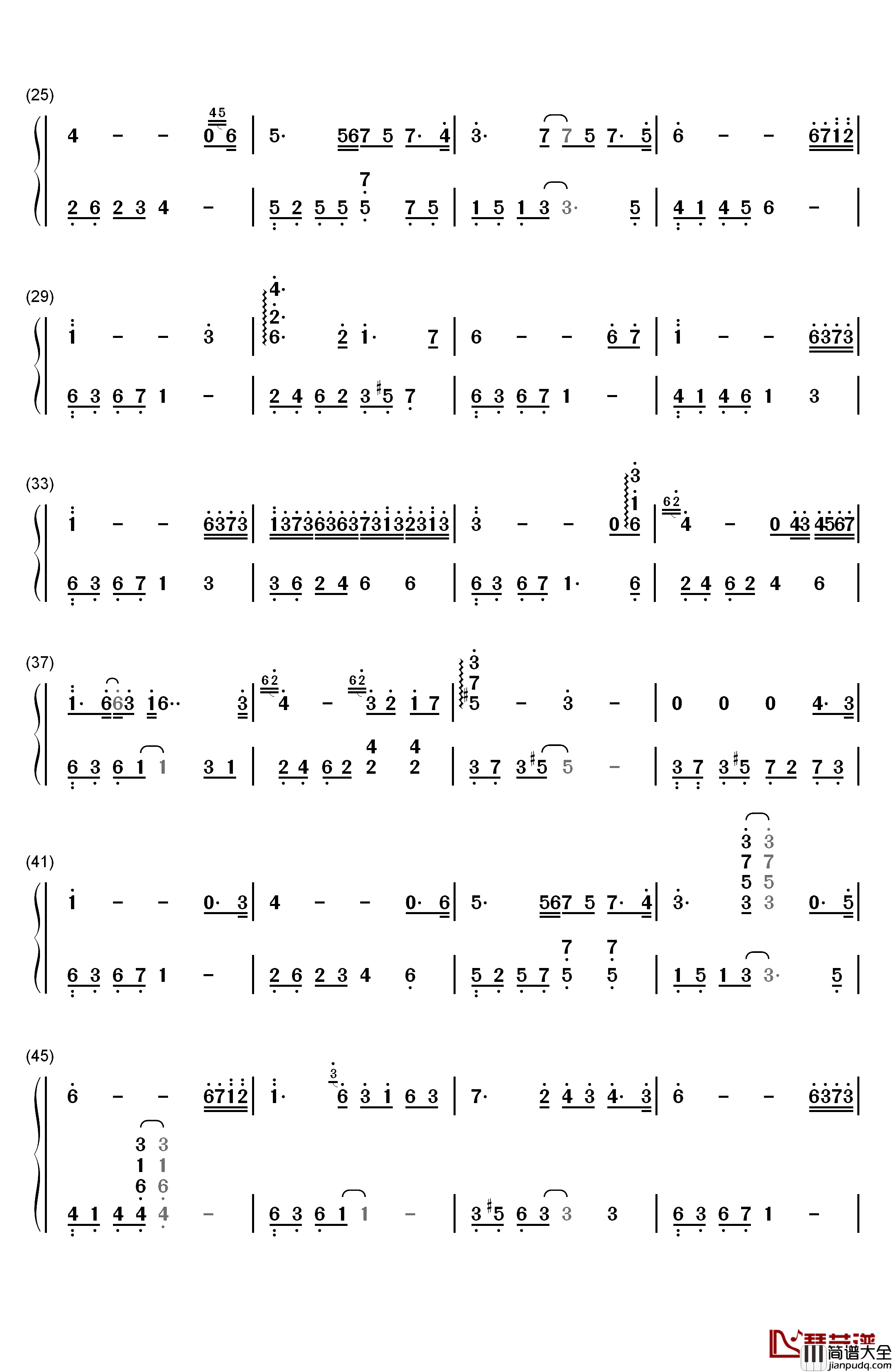 眼泪_Tears钢琴简谱_数字双手_The_Daydream