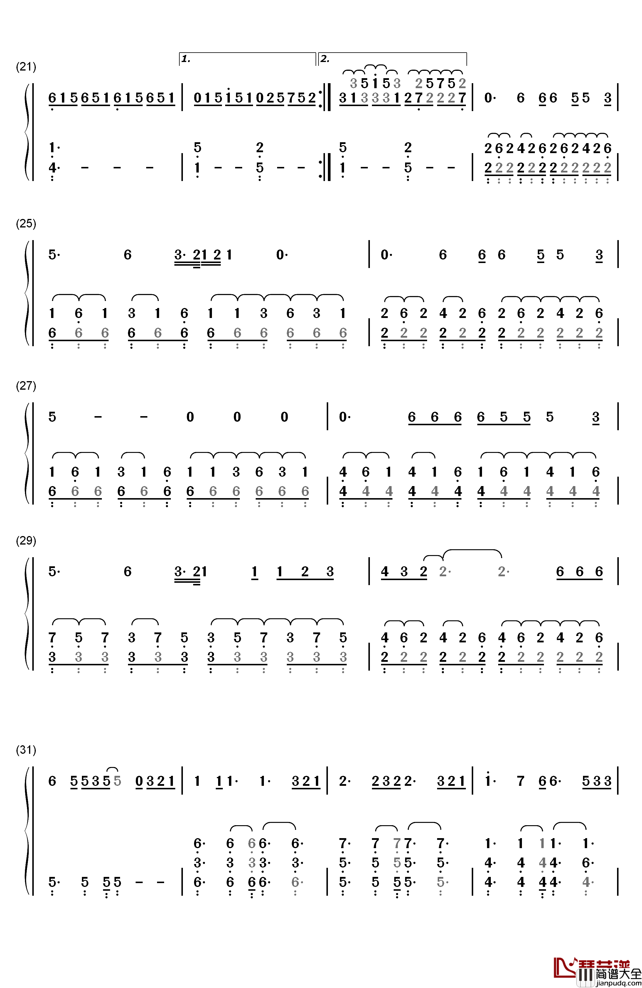 Ave_Maria钢琴简谱_数字双手_Beyoncé