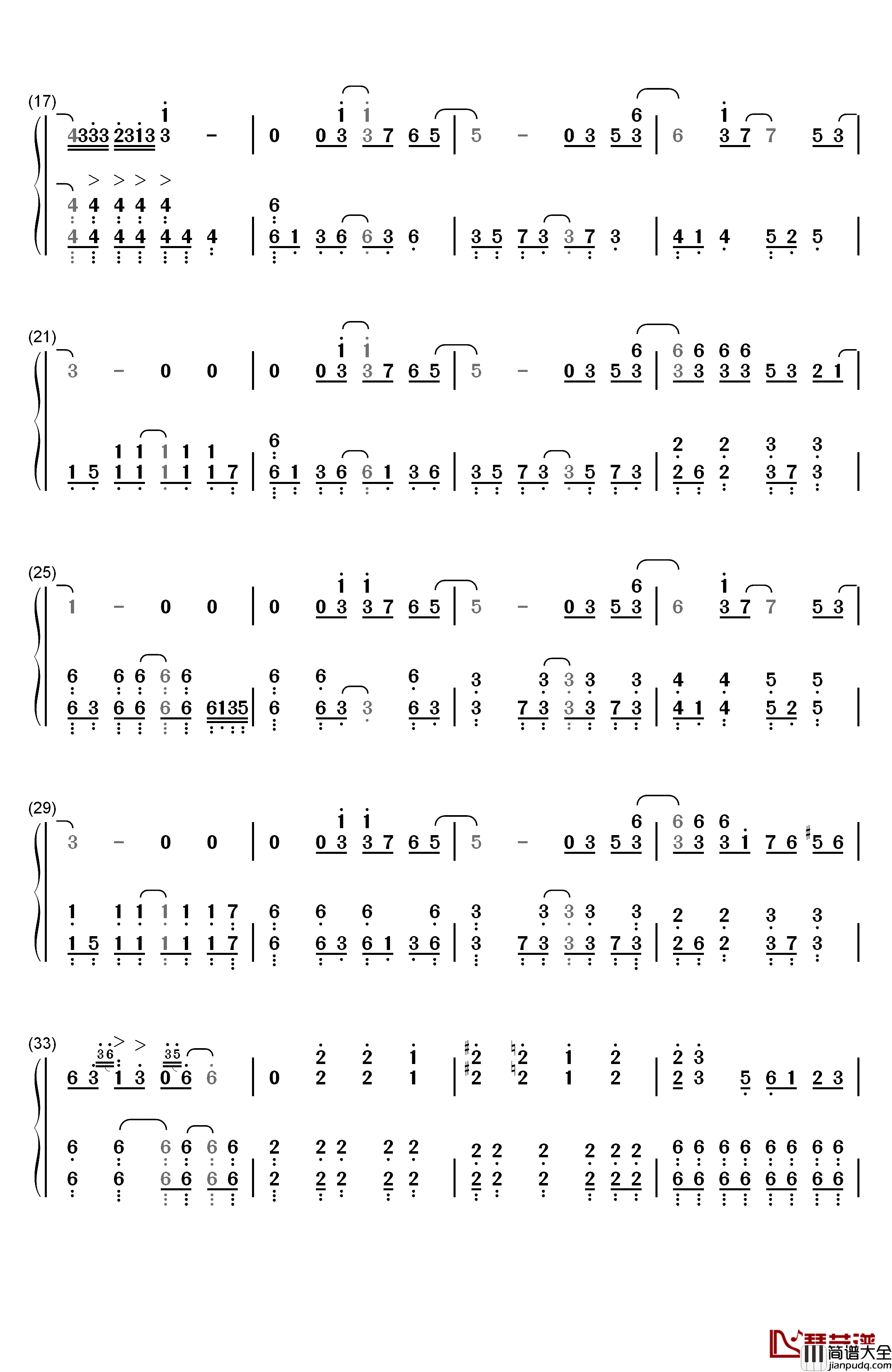さよならエレジー钢琴简谱_数字双手_菅田将晖