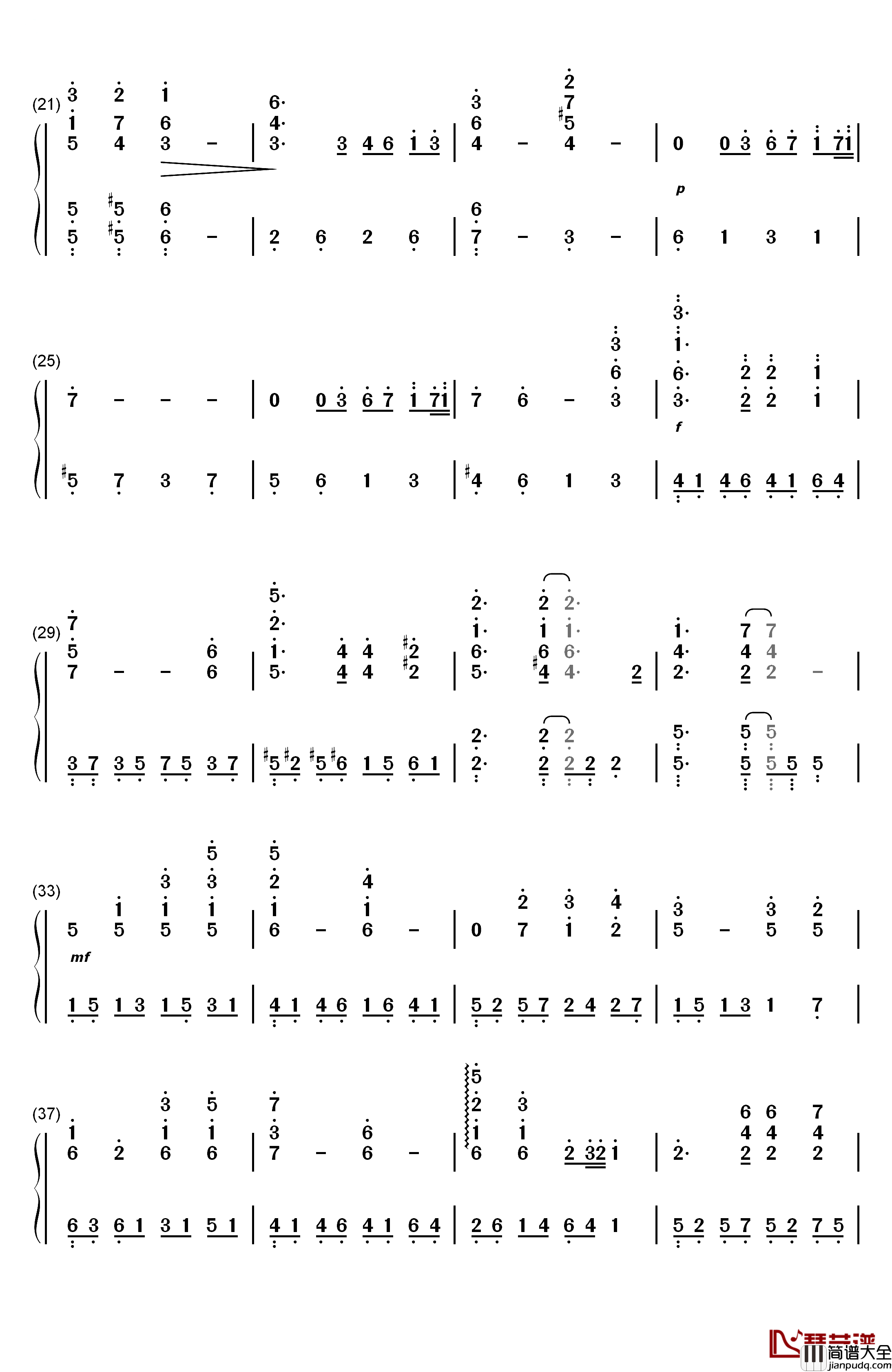 The_Wind_of_Life钢琴简谱_数字双手_久石让
