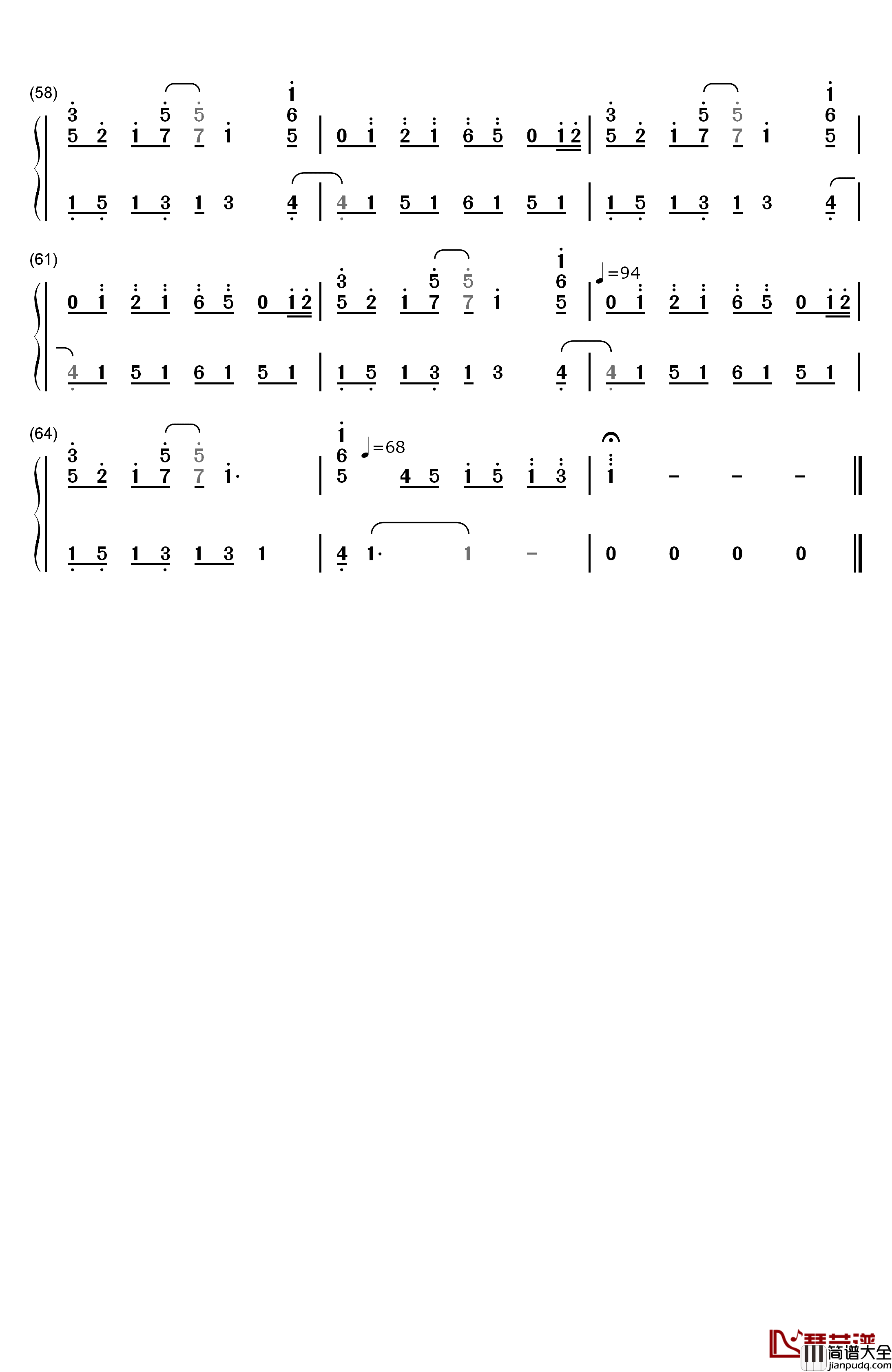 maybe钢琴简谱_数字双手_李闰珉