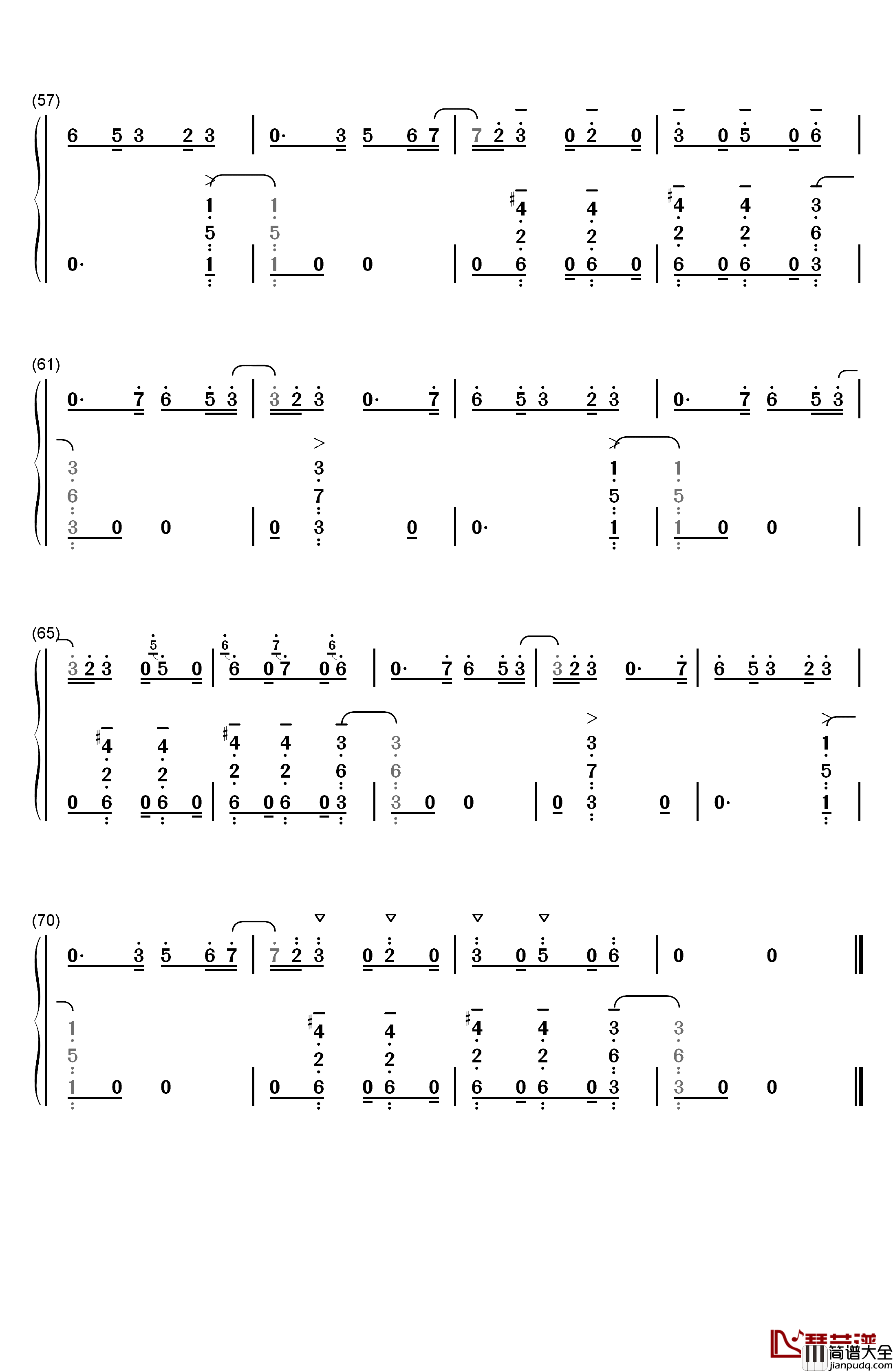Unity钢琴简谱_数字双手_TheFatRat