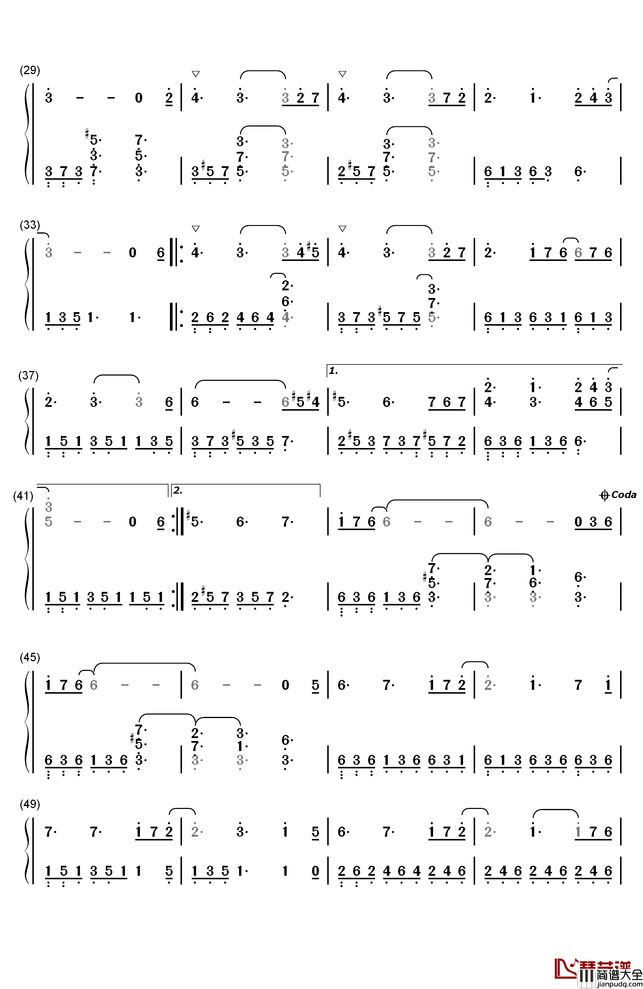 Felitsa（费丽萨）钢琴简谱_数字双手_雅尼