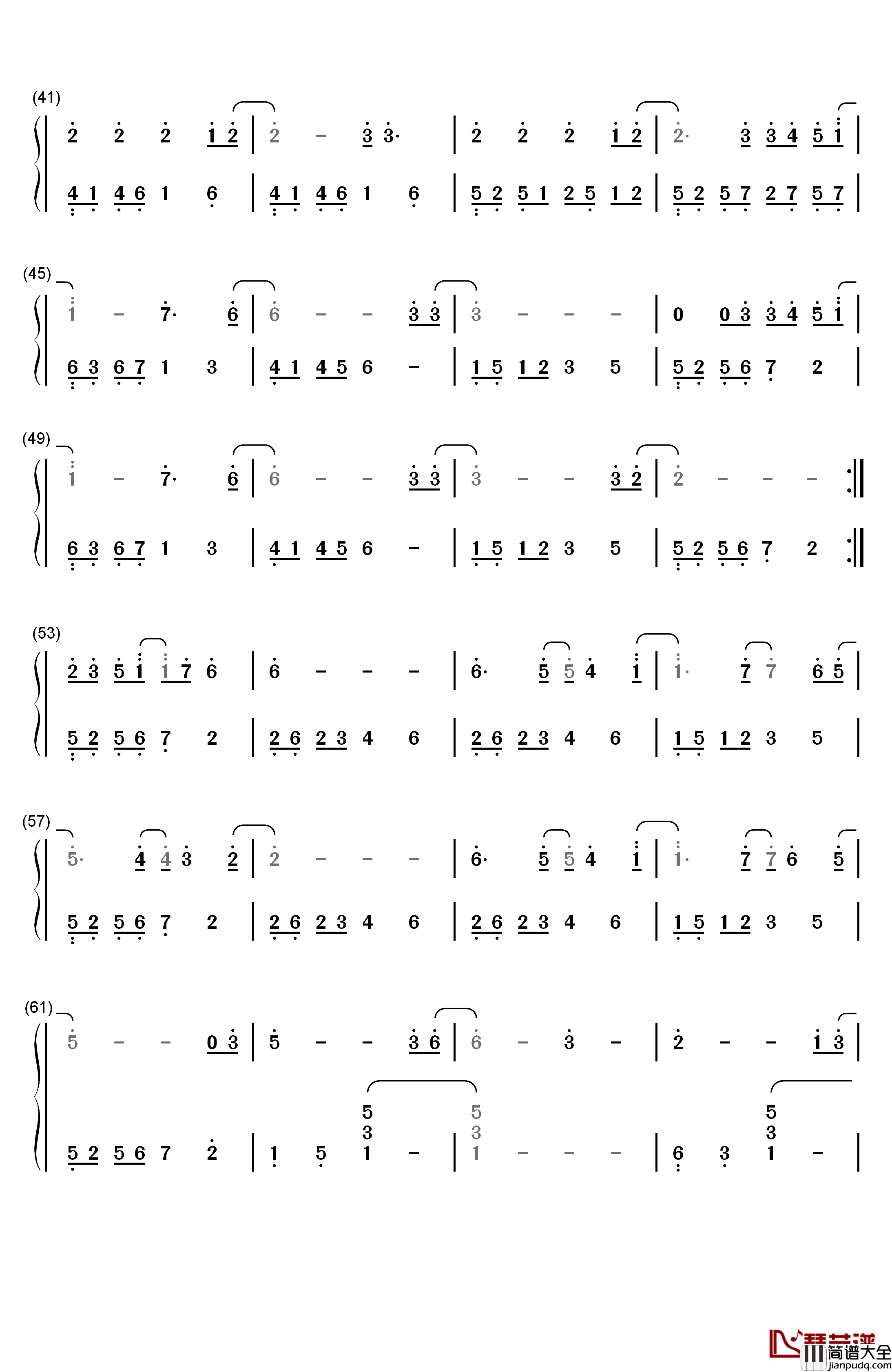 All_of_Me钢琴简谱_数字双手_John_Legend　