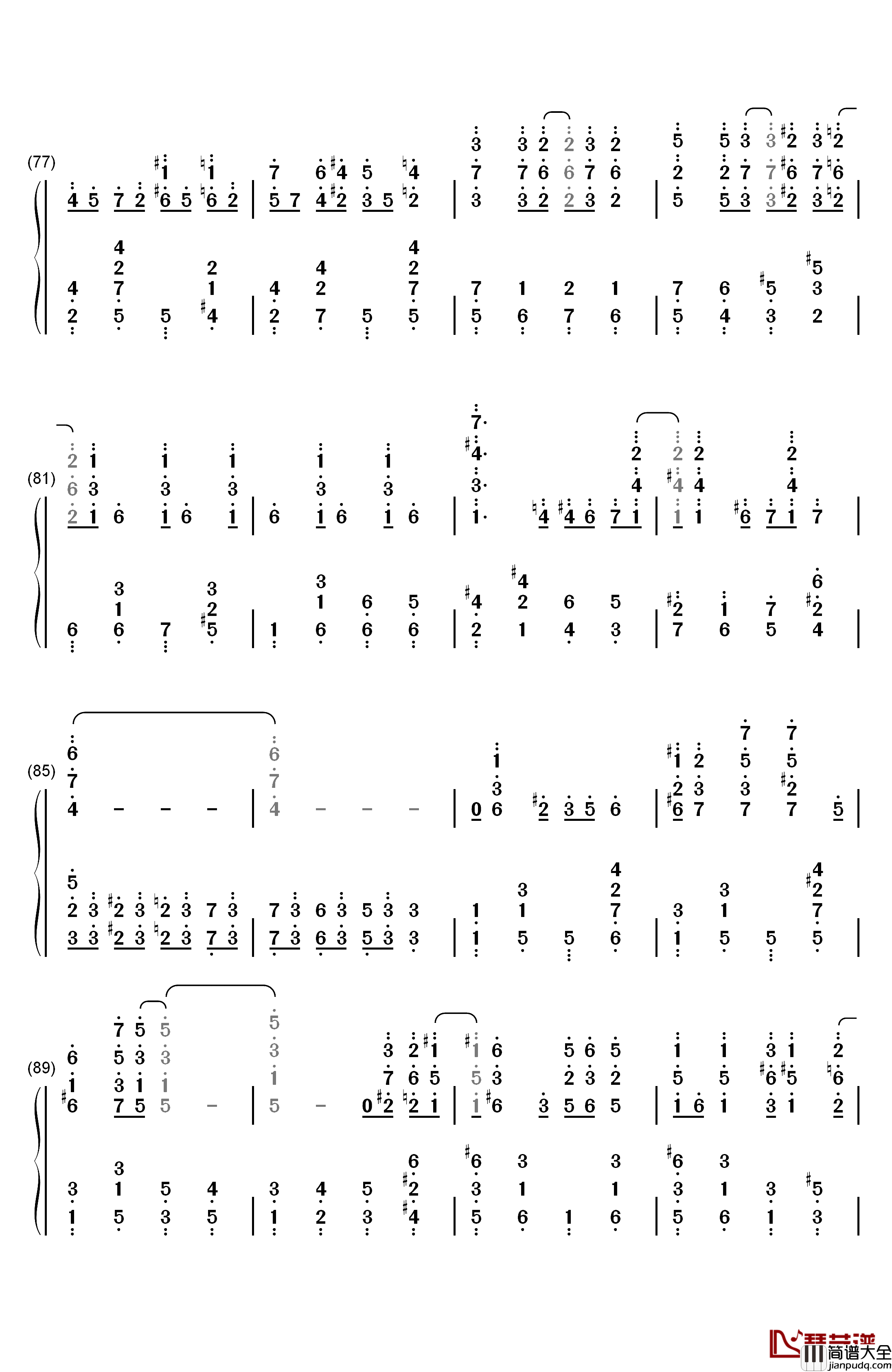 Chinatown_My_Chinatown钢琴简谱_数字双手_Jean_Schwartz